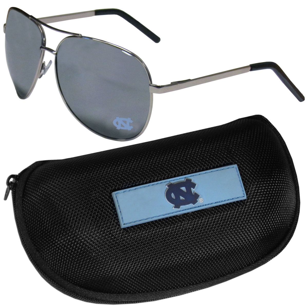 Siskiyou CASG9HC Unisex NCAA North Carolina Tar Heels Aviator Sunglasses & Zippered Carrying Case - One Size