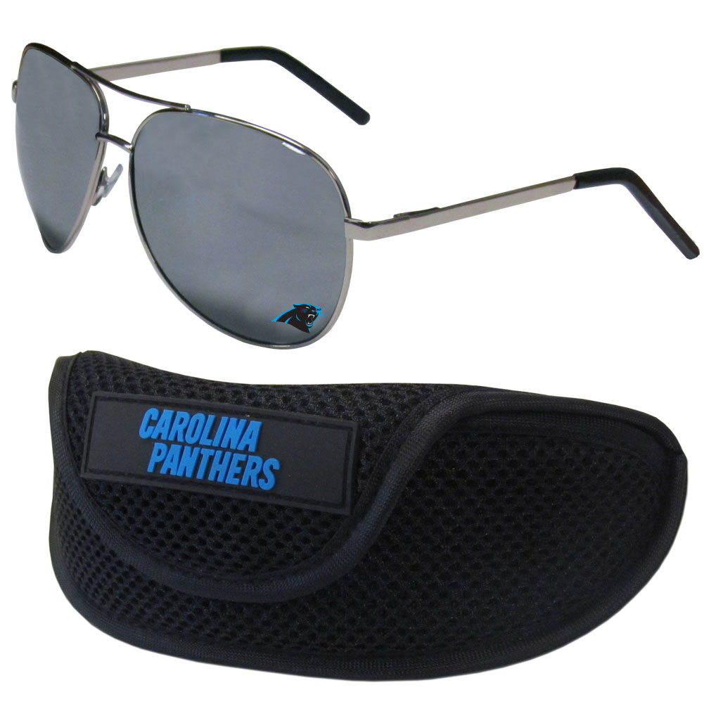 Picture of Siskiyou FASG170SC Unisex NFL Carolina Panthers Aviator Sunglasses & Sports Case - One Size