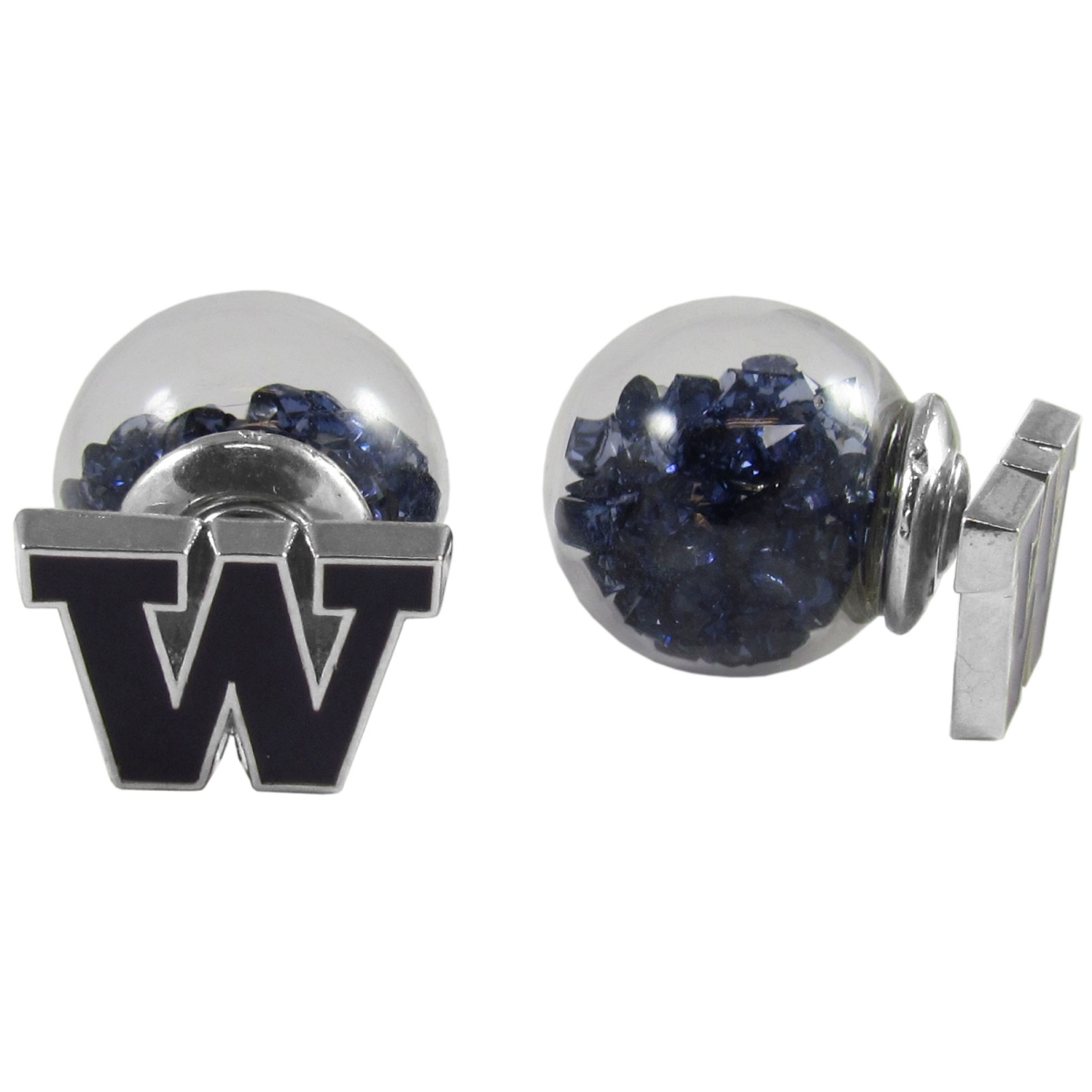 Siskiyou CFBE49 Female NCAA Washington Huskies Front & Back Stud Earrings