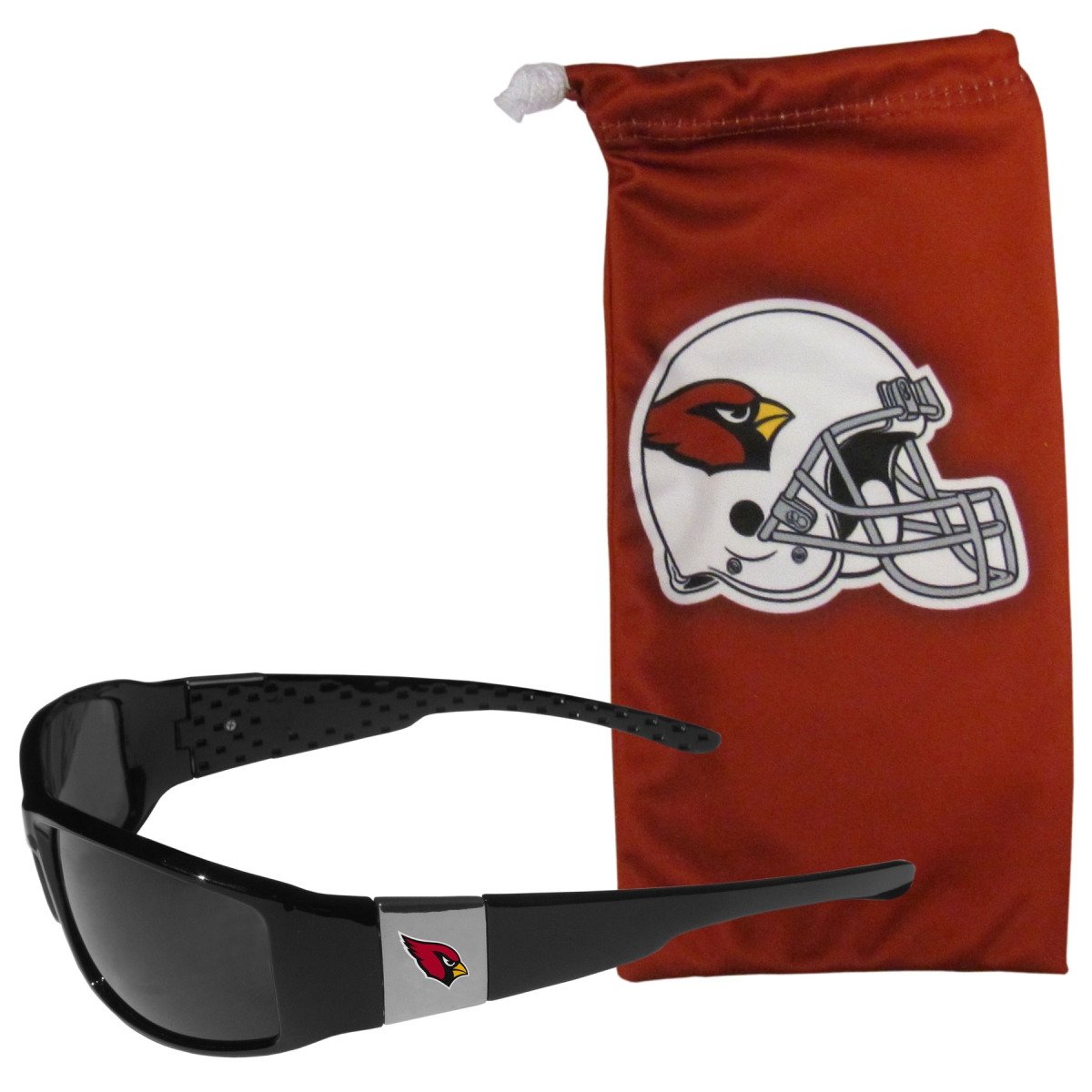 Picture of Siskiyou 2FCP035EB Unisex NFL Arizona Cardinals Chrome Wrap Sunglasses & Bag - One Size