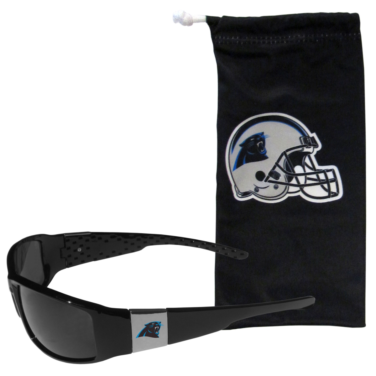 Picture of Siskiyou 2FCP170EB Unisex NFL Carolina Panthers Chrome Wrap Sunglasses & Bag - One Size