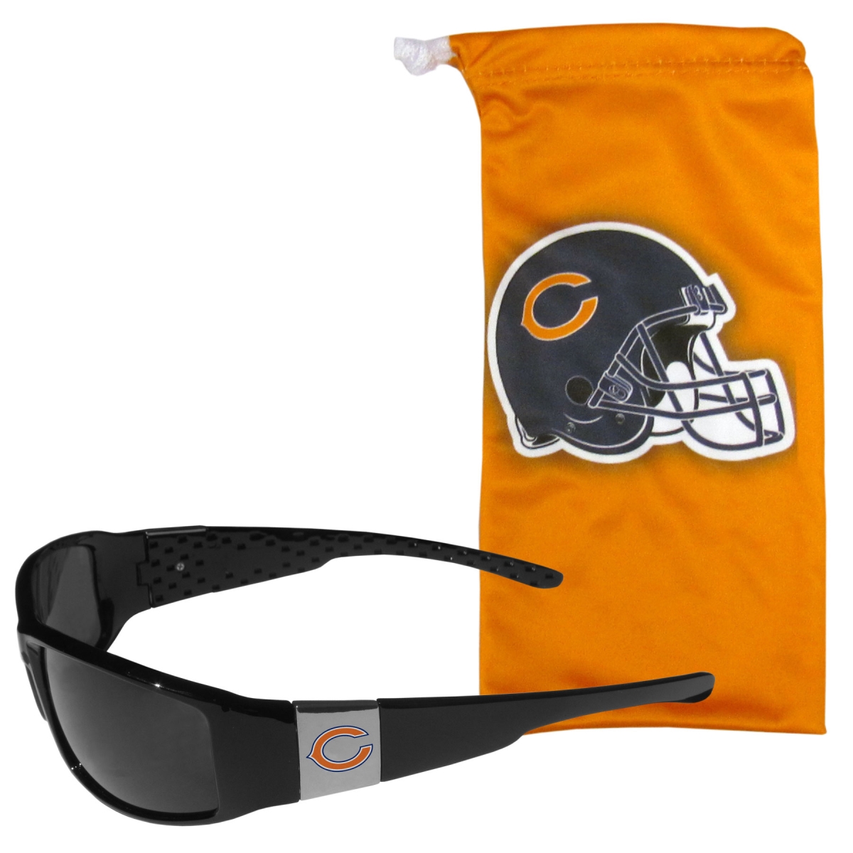Siskiyou 2FCP005EB Unisex NFL Chicago Bears Chrome Wrap Sunglasses & Bag - One Size