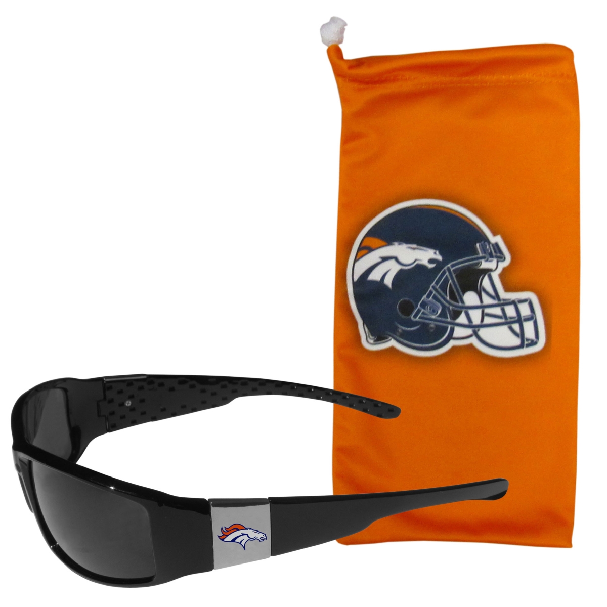 Picture of Siskiyou 2FCP020EB Unisex NFL Denver Broncos Chrome Wrap Sunglasses & Bag - One Size