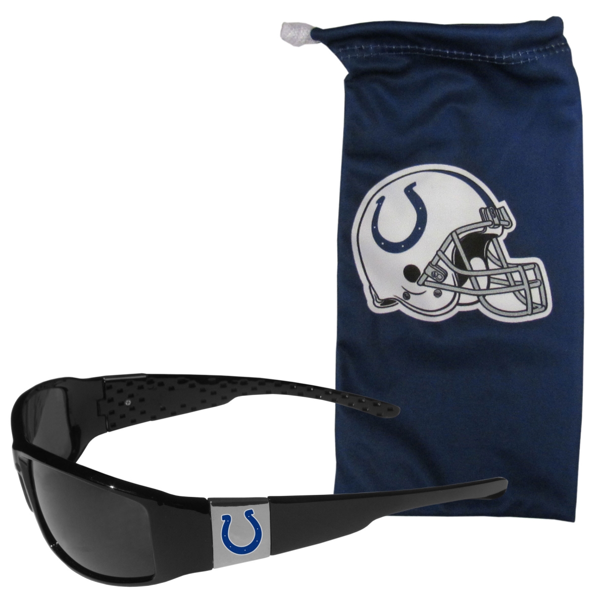 Picture of Siskiyou 2FCP050EB Unisex NFL Indianapolis Colts Chrome Wrap Sunglasses & Bag - One Size