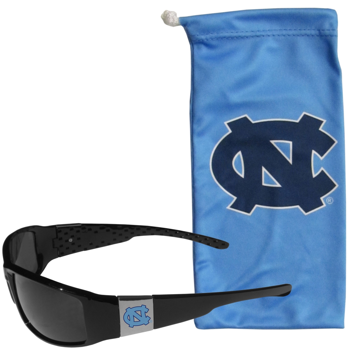 Siskiyou  Unisex NCAA North Carolina Tar Heels Chrome Wrap Sunglasses & Bag - One Size