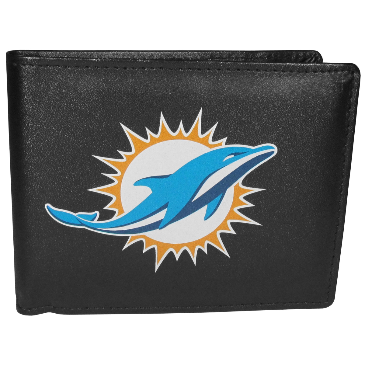 Siskiyou FBIL060 Male NFL Miami Dolphins Bi-fold Logo Large Wallet - One Size