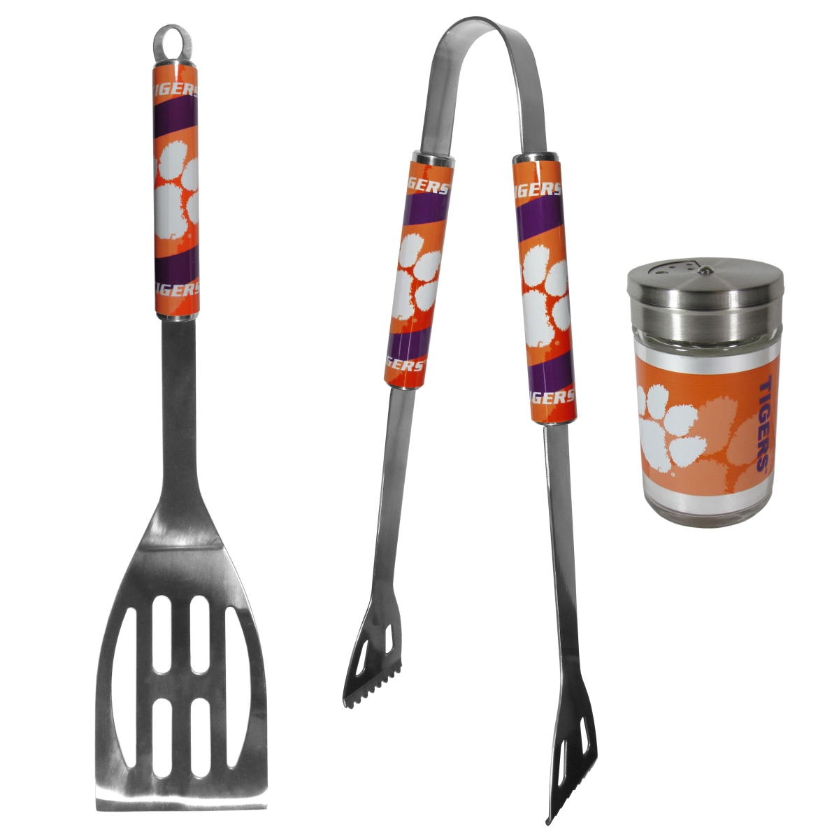 Picture of Siskiyou C2BQ69SEA Unisex NCAA Clemson Tigers 2 Piece BBQ Set with Season Shaker - One Size