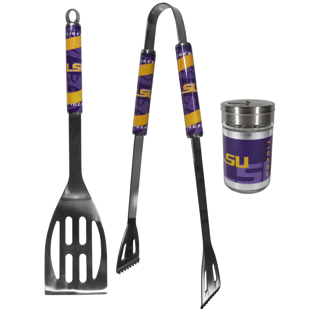 Picture of Siskiyou C2BQ43SEA Unisex NCAA LSU Tigers 2 Piece BBQ Set with Season Shaker - One Size
