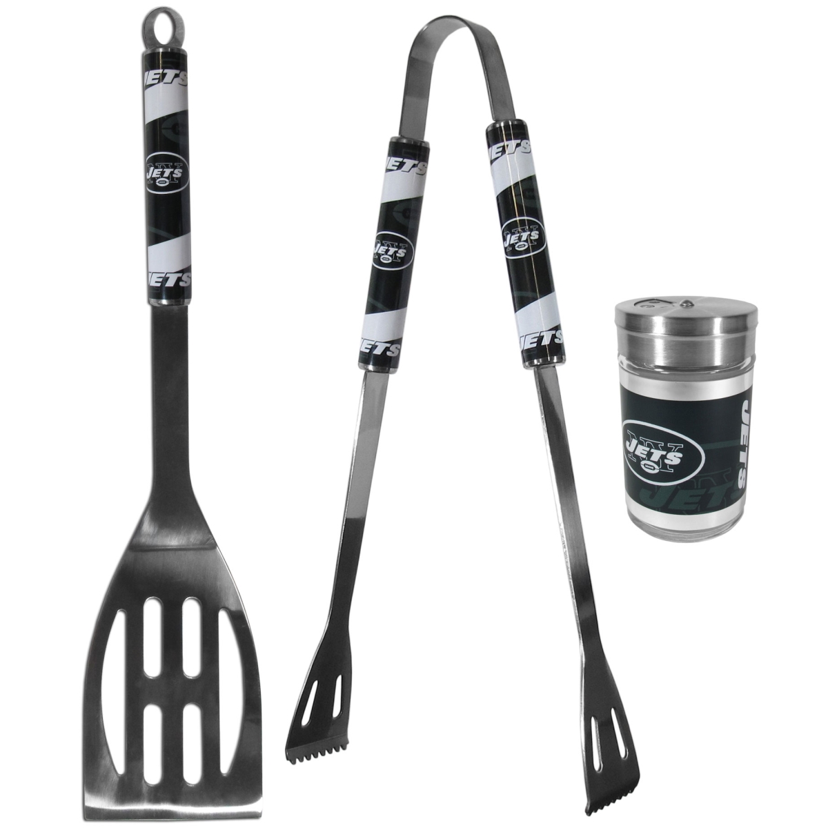Picture of Siskiyou F2BQ100SEA Unisex NFL New York Jets 2 Piece BBQ Set with Season Shaker - One Size