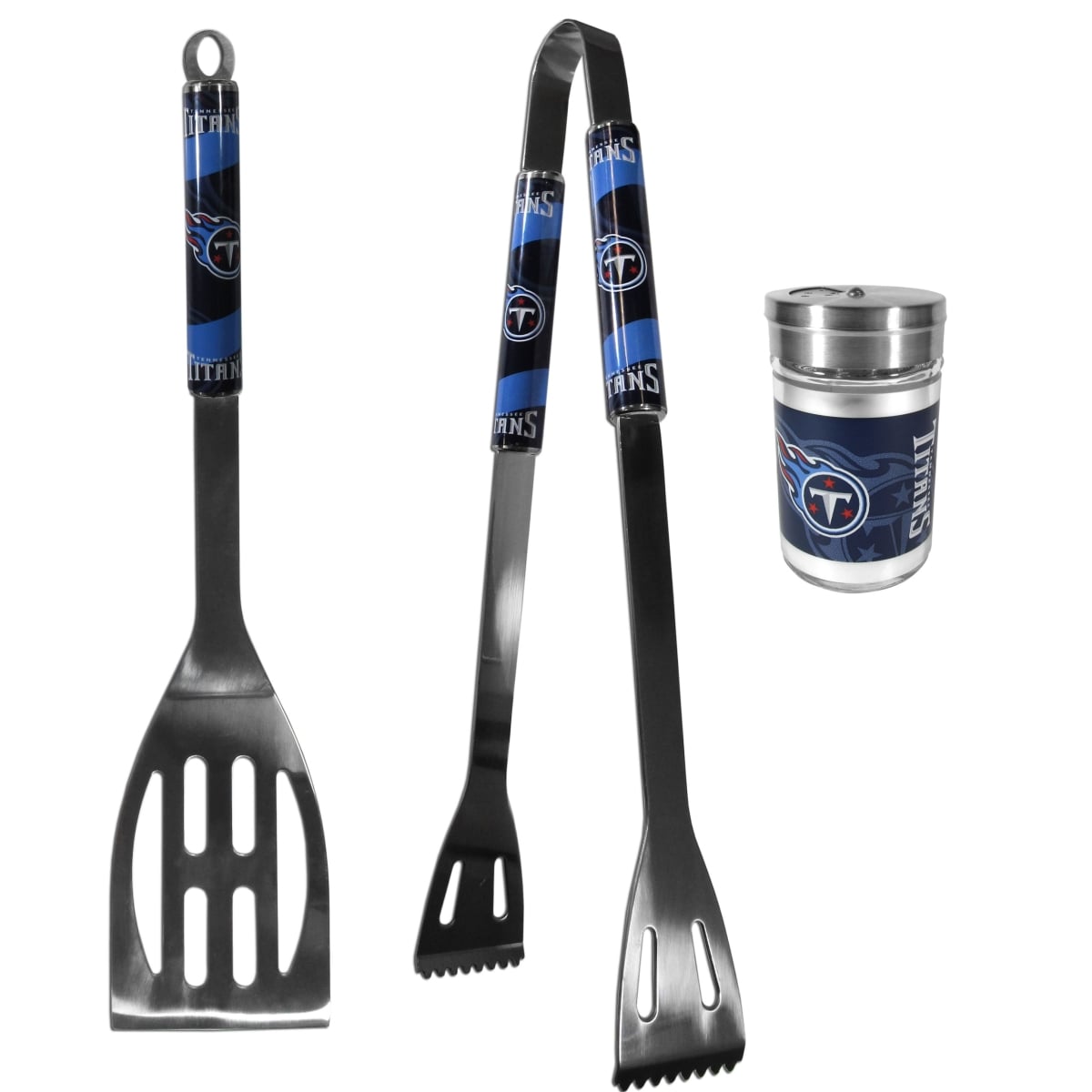 Siskiyou F2BQ185SEA Unisex NFL Tennessee Titans 2 Piece BBQ Set with Season Shaker - One Size