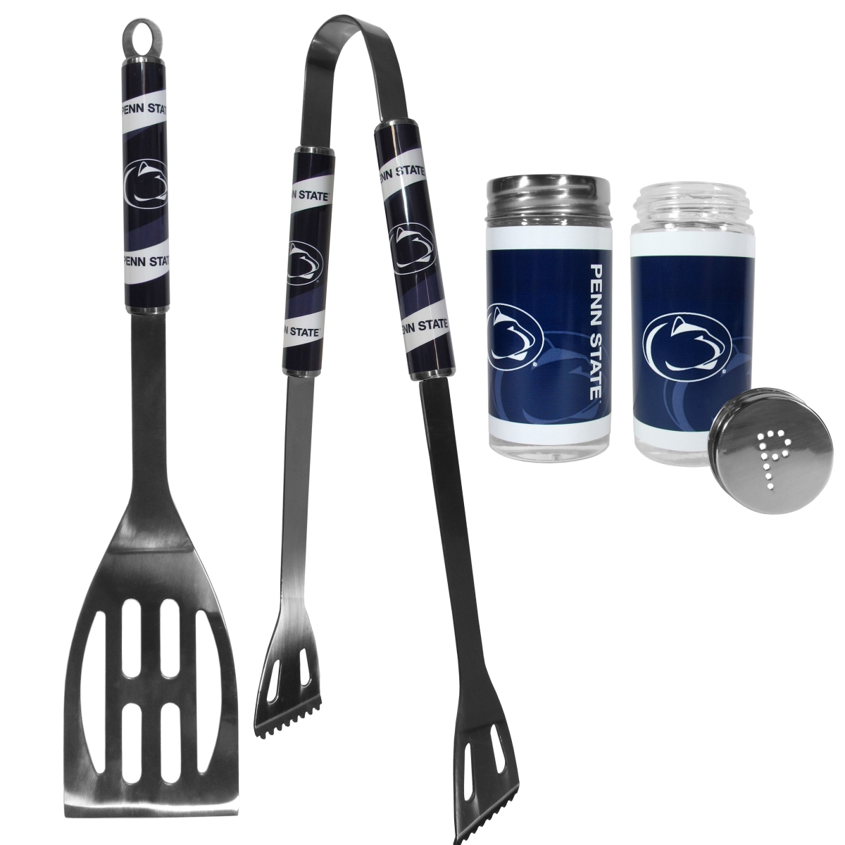 Picture of Siskiyou C2BQ27TSP Unisex NCAA Penn State Nittany Lions 2 Piece BBQ Set with Tailgate Salt & Pepper Shaker - One Size