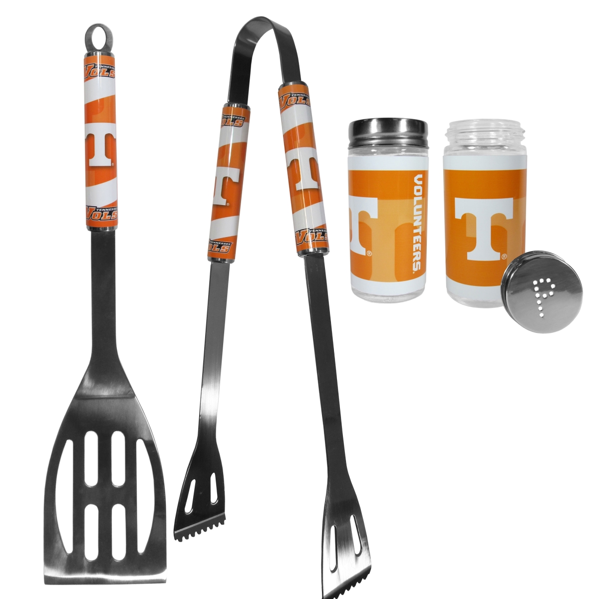 Picture of Siskiyou C2BQ25TSP Unisex NCAA Tennessee Volunteers 2 Piece BBQ Set with Tailgate Salt & Pepper Shaker - One Size