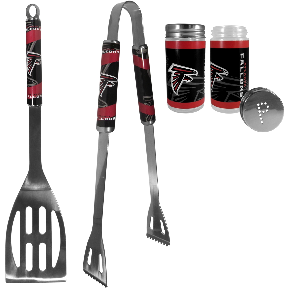 Picture of Siskiyou F2BQ070TSP Unisex NFL Atlanta Falcons 2 Piece BBQ Set with Tailgate Salt & Pepper Shaker - One Size