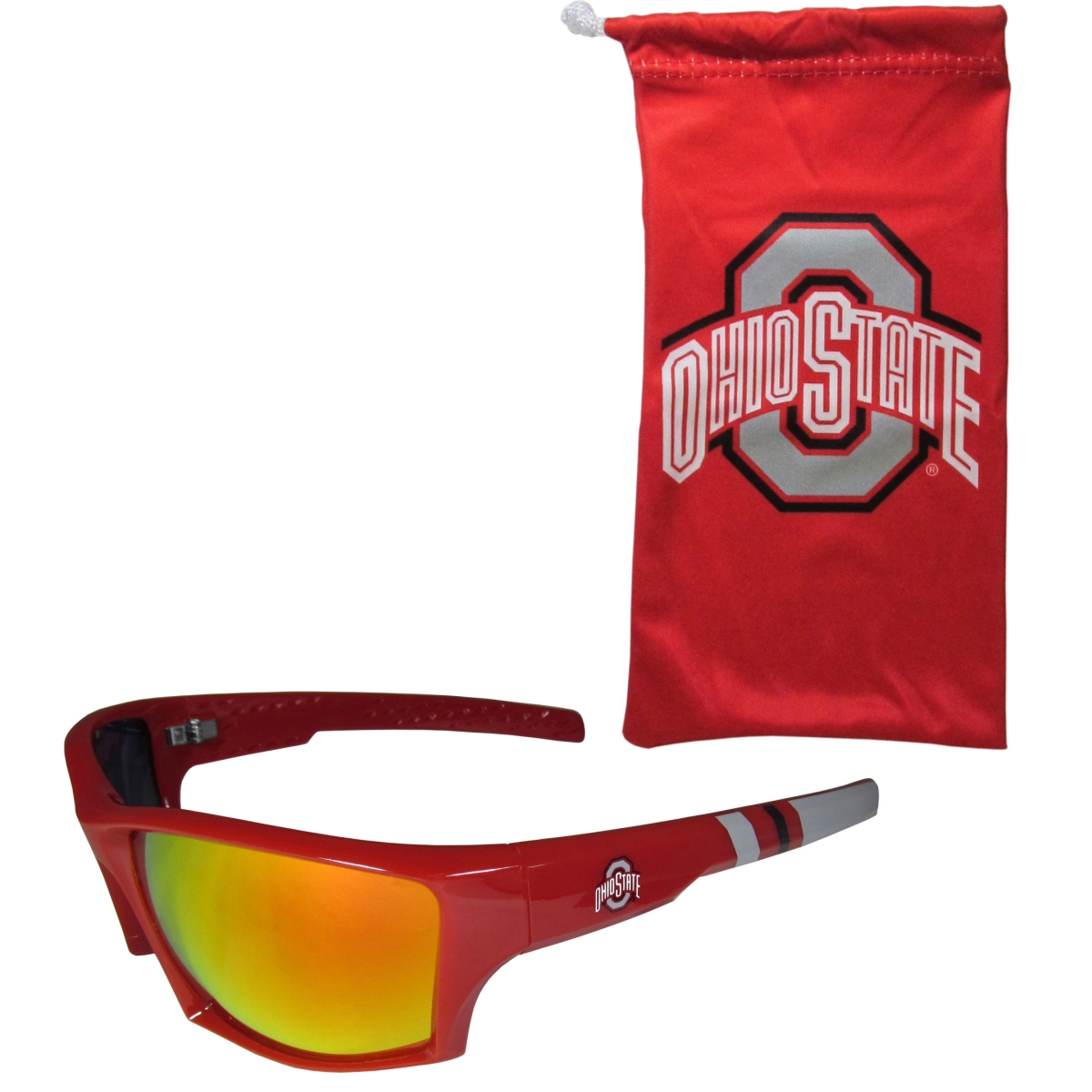 Siskiyou CESG38EB Unisex NCAA Ohio State Buckeyes Edge Wrap Sunglass & Bag Set - One Size