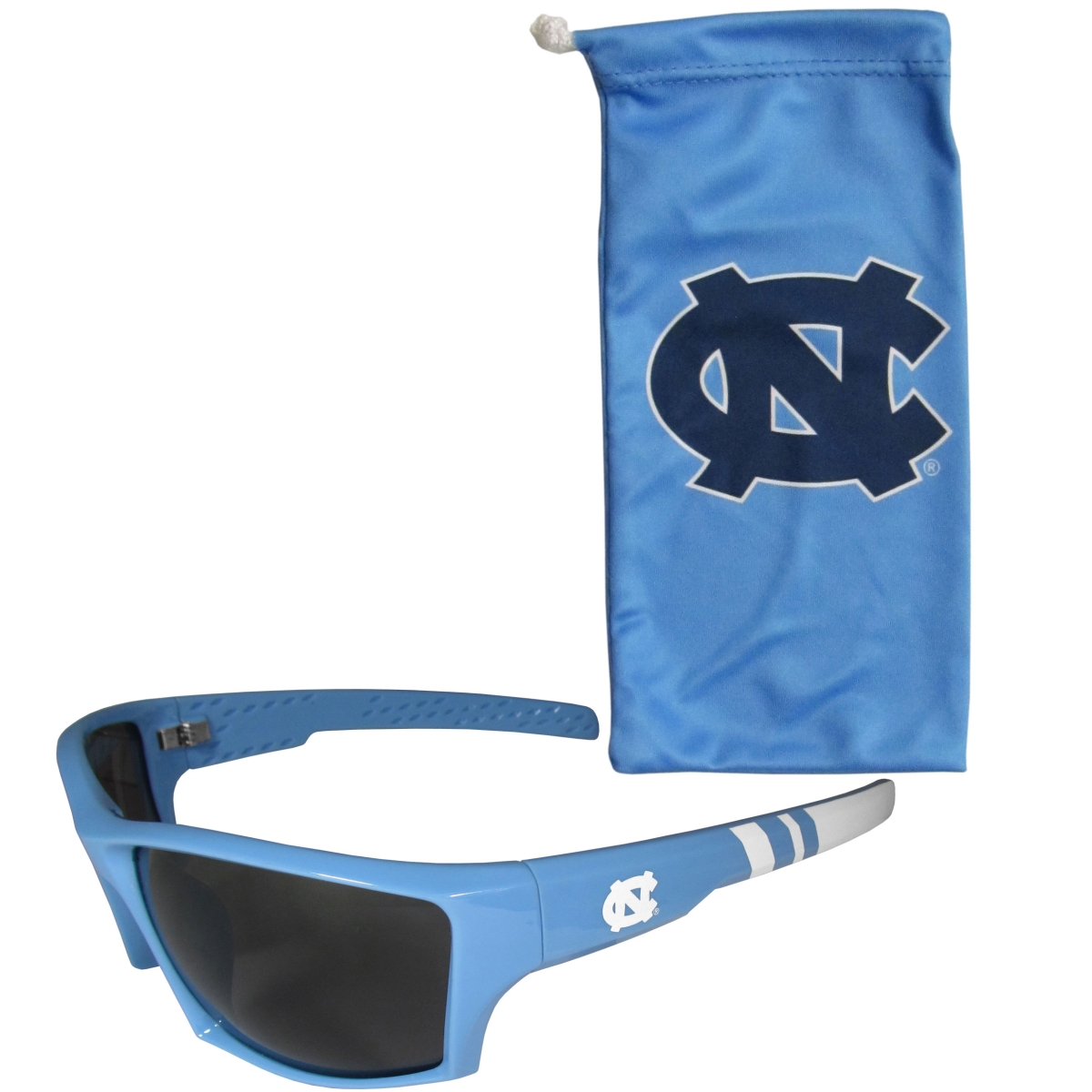 Siskiyou  Unisex NCAA North Carolina Tar Heels Edge Wrap Sunglass & Bag Set - One Size