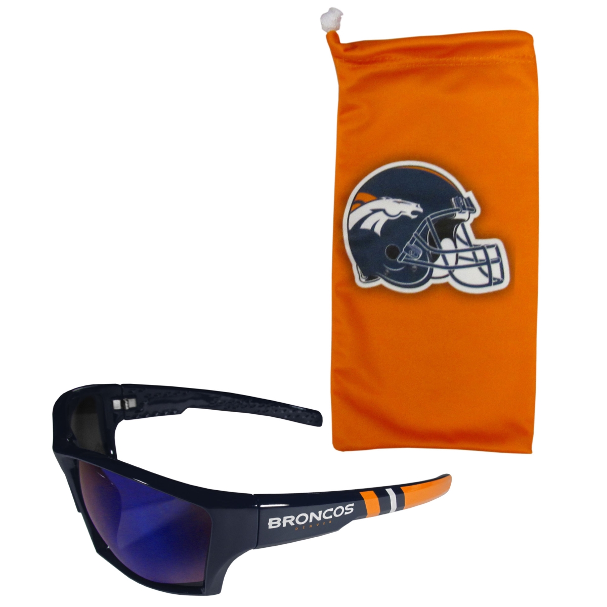 Picture of Siskiyou FESG020EB Unisex NFL Denver Broncos Edge Wrap Sunglass & Bag Set - One Size