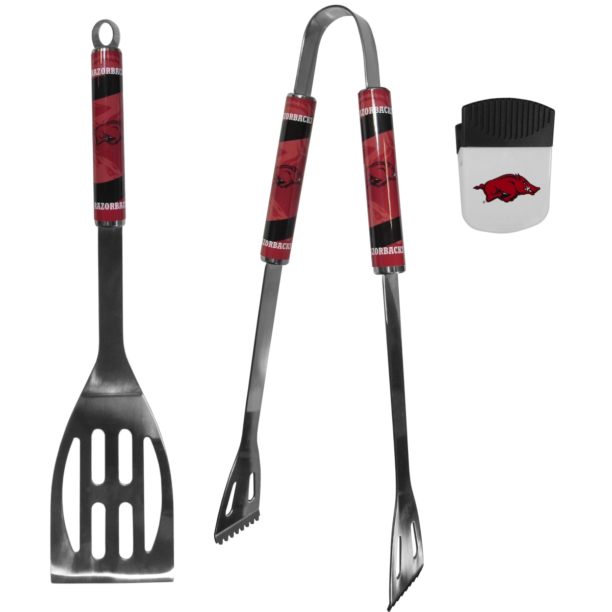 Siskiyou C2BQ12PMC Unisex NCAA Arkansas Razorbacks 2 Piece BBQ Set & Chip Clip - One Size