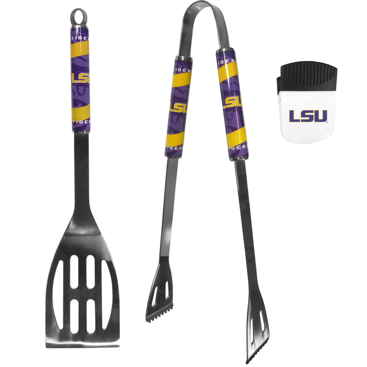 Picture of Siskiyou C2BQ43PMC Unisex NCAA LSU Tigers 2 Piece BBQ Set & Chip Clip - One Size