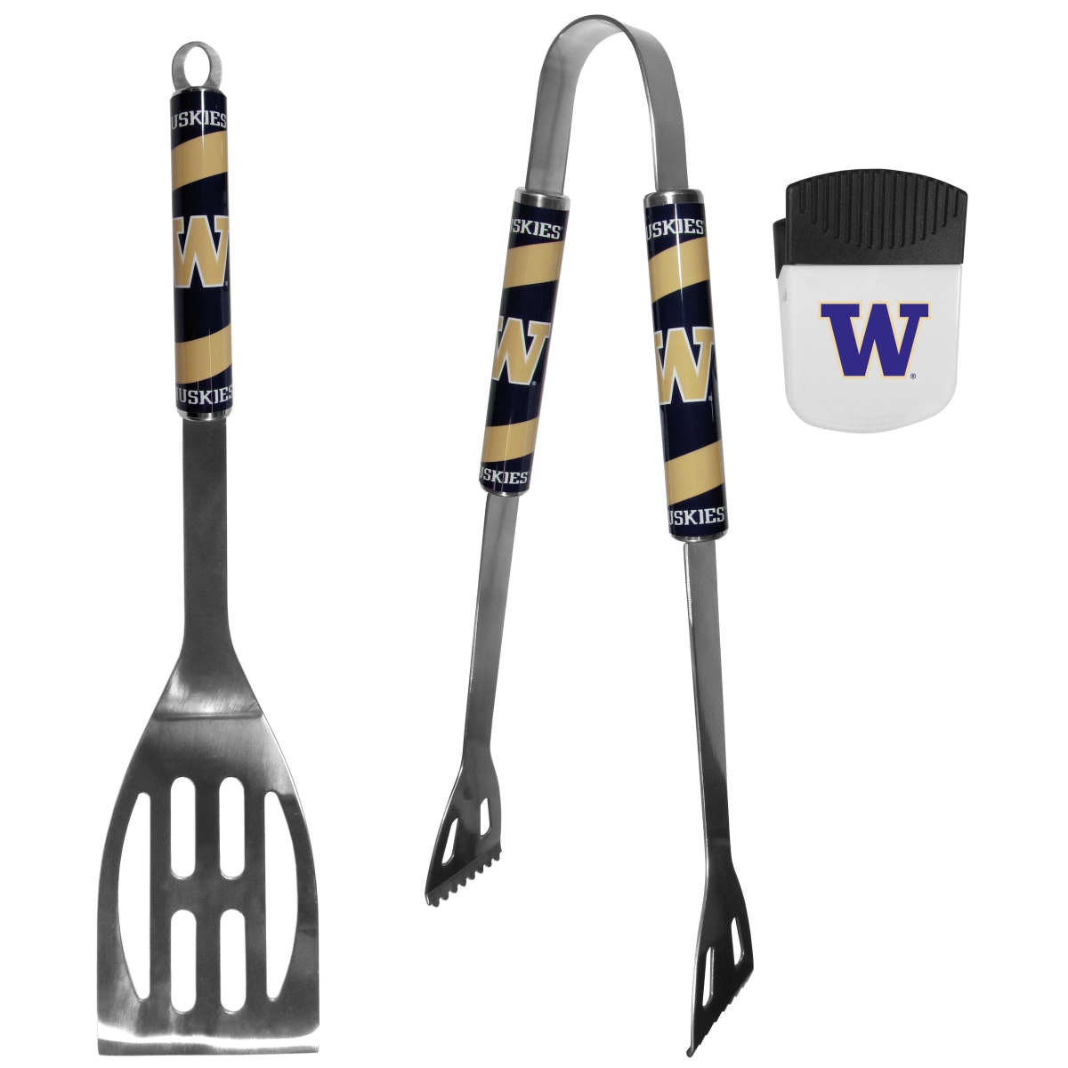 Siskiyou C2BQ49PMC Unisex NCAA Washington Huskies 2 Piece BBQ Set & Chip Clip - One Size