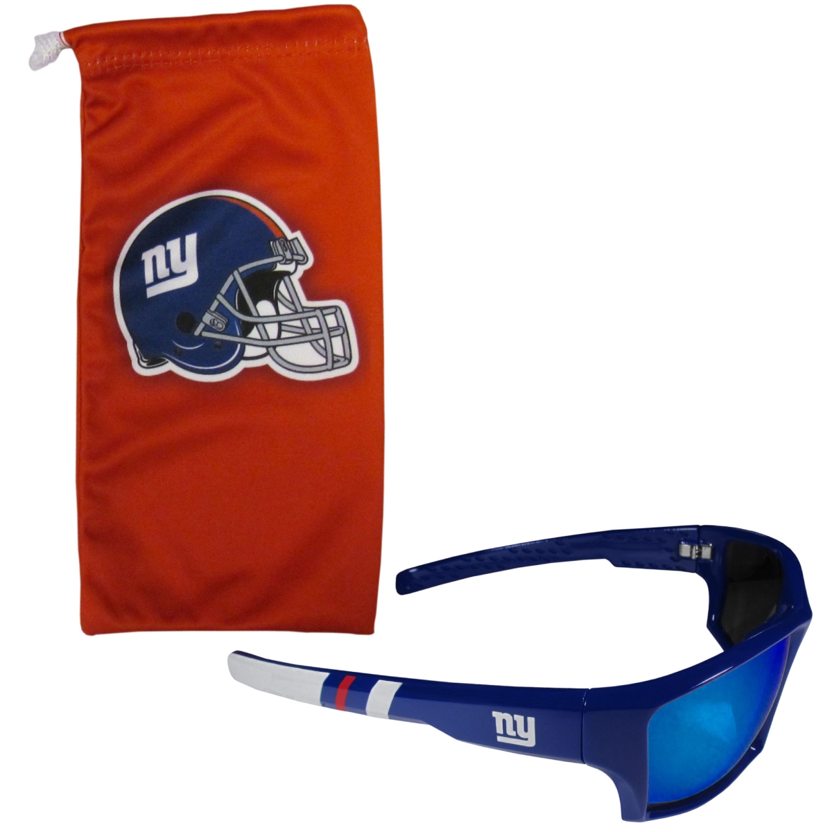 Siskiyou FESG090EB Unisex NFL New York Giants Edge Wrap Sunglass & Bag Set - One Size