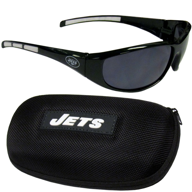 Picture of Siskiyou 2FSG100CH Unisex NFL New York Jets Wrap Sunglass & Case Set