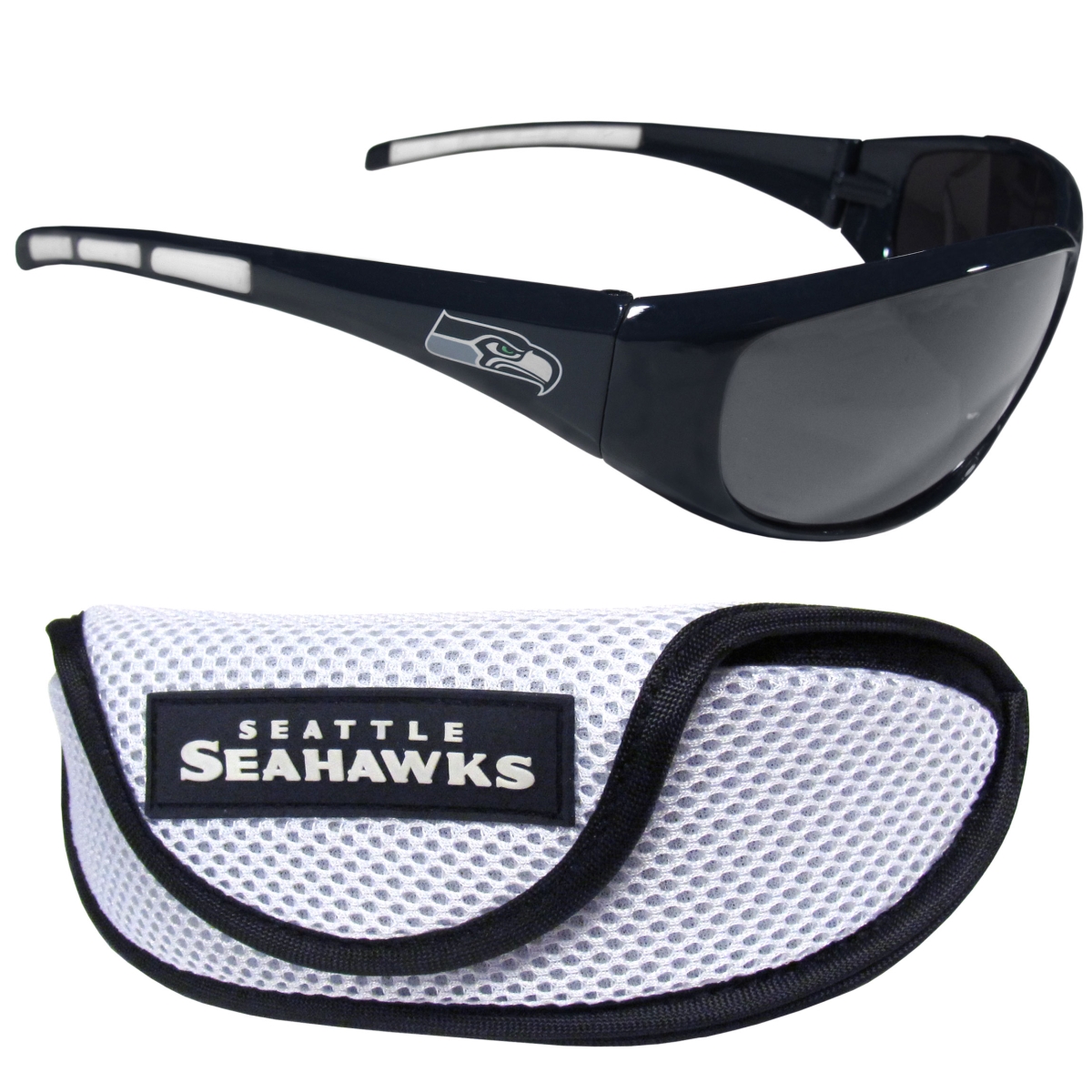 Siskiyou 2FSG155CS Unisex NFL Seattle Seahawks Wrap Sunglass & Case Set