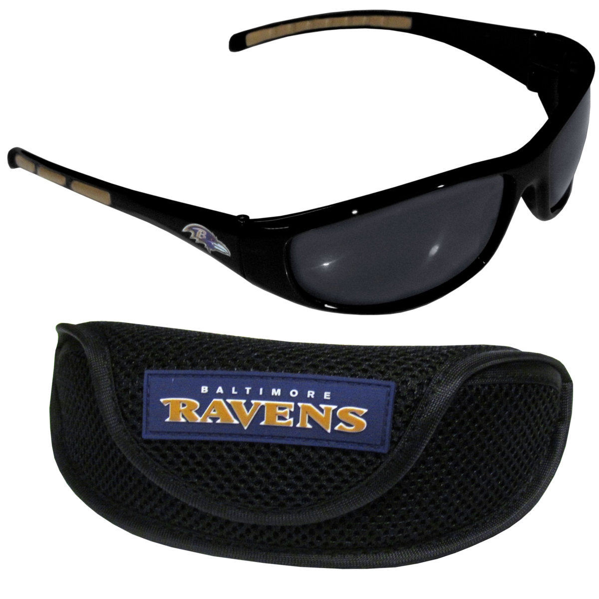 Picture of Siskiyou 2FSG180CS Unisex NFL Baltimore Ravens Wrap Sunglass & Case Set