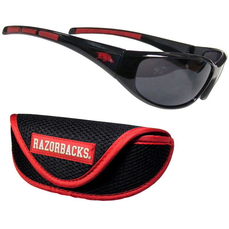 Siskiyou 2CSG12CS Unisex NCAA Arkansas Razorbacks Wrap Sunglass & Case Set