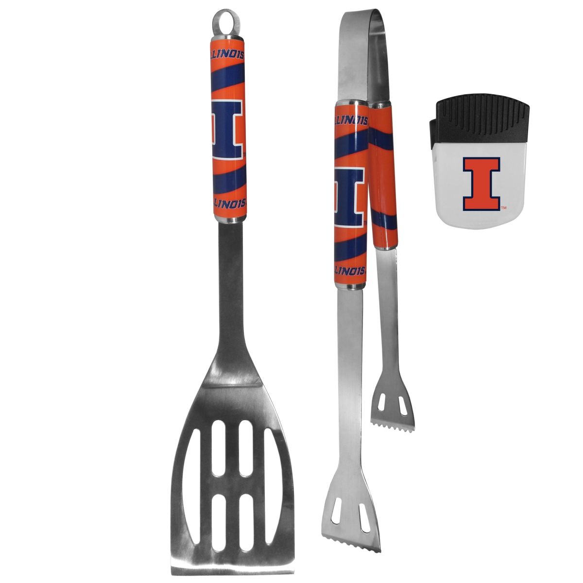 Picture of Siskiyou C2BQ55PMC Unisex NCAA Illinois Fighting Illini 2 Piece BBQ Set & Chip Clip - One Size