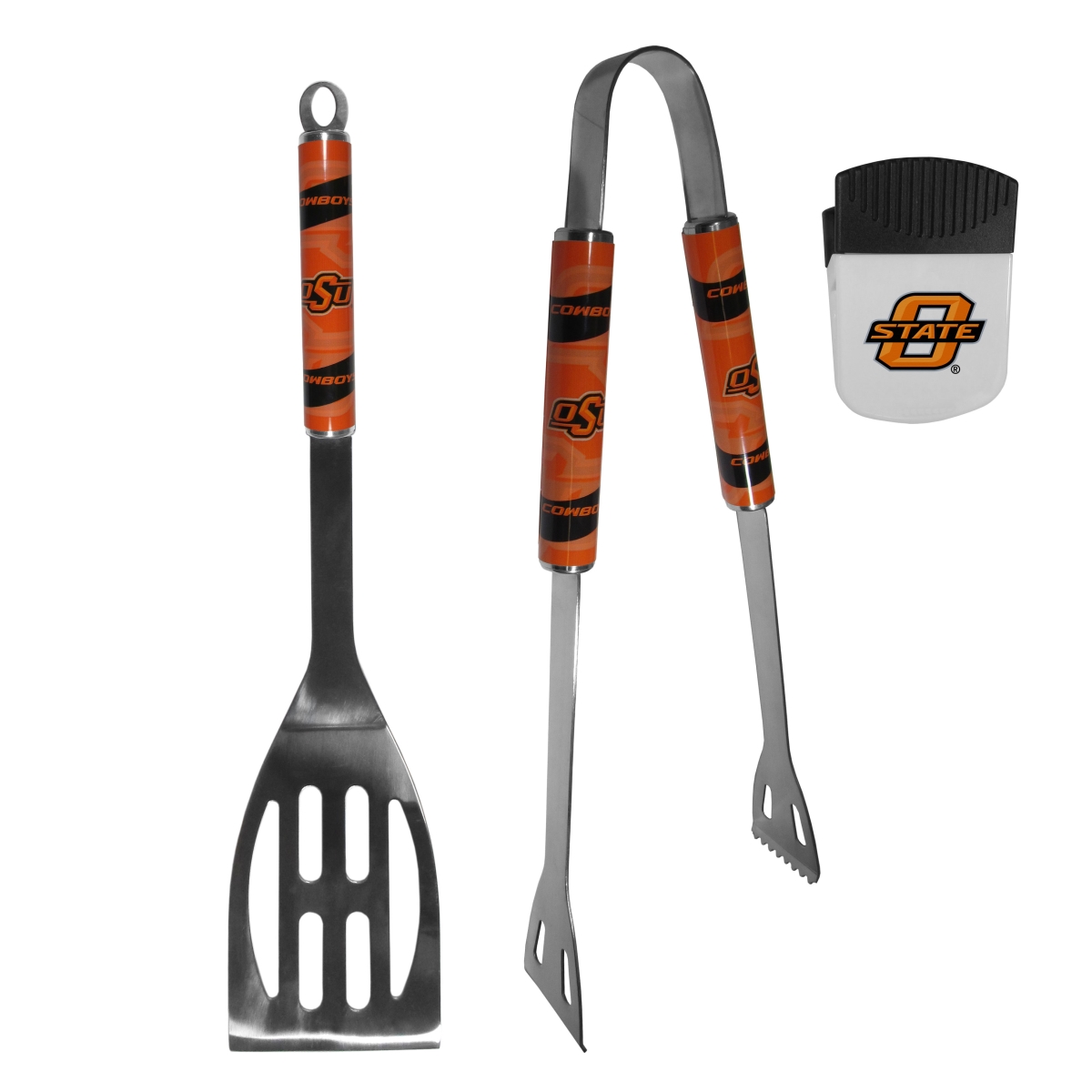Picture of Siskiyou C2BQ58PMC Unisex NCAA Oklahoma State Cowboys 2 Piece BBQ Set & Chip Clip - One Size