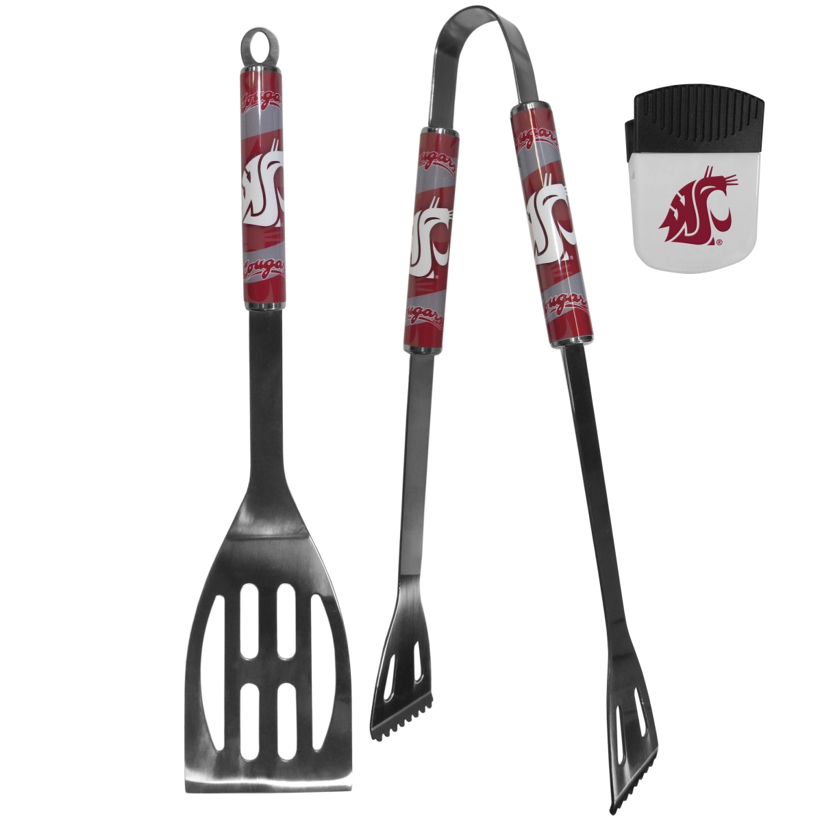 Siskiyou C2BQ71PMC Unisex NCAA Washington State Cougars 2 Piece BBQ Set & Chip Clip - One Size