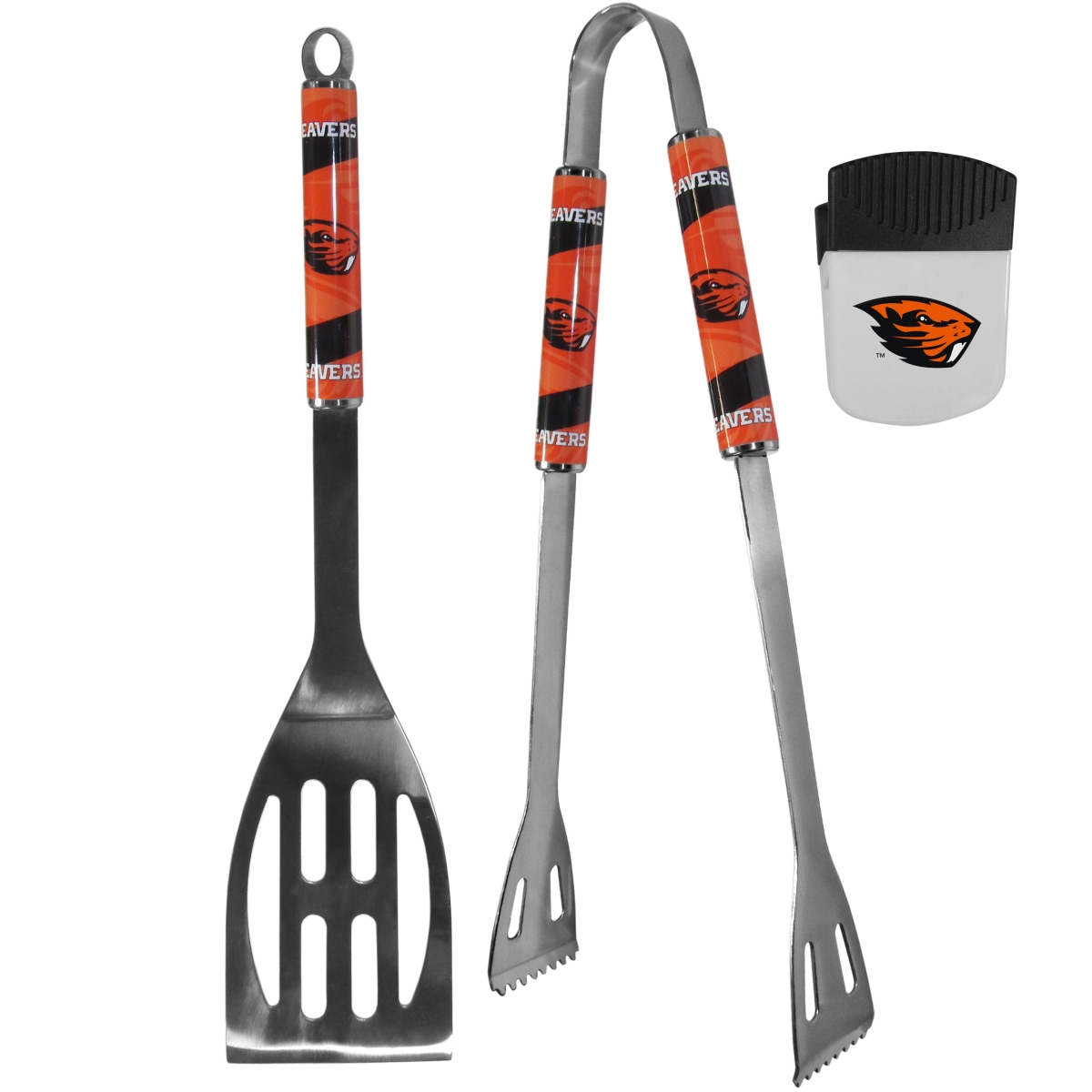 Siskiyou C2BQ72PMC Unisex NCAA Oregon State Beavers 2 Piece BBQ Set & Chip Clip - One Size