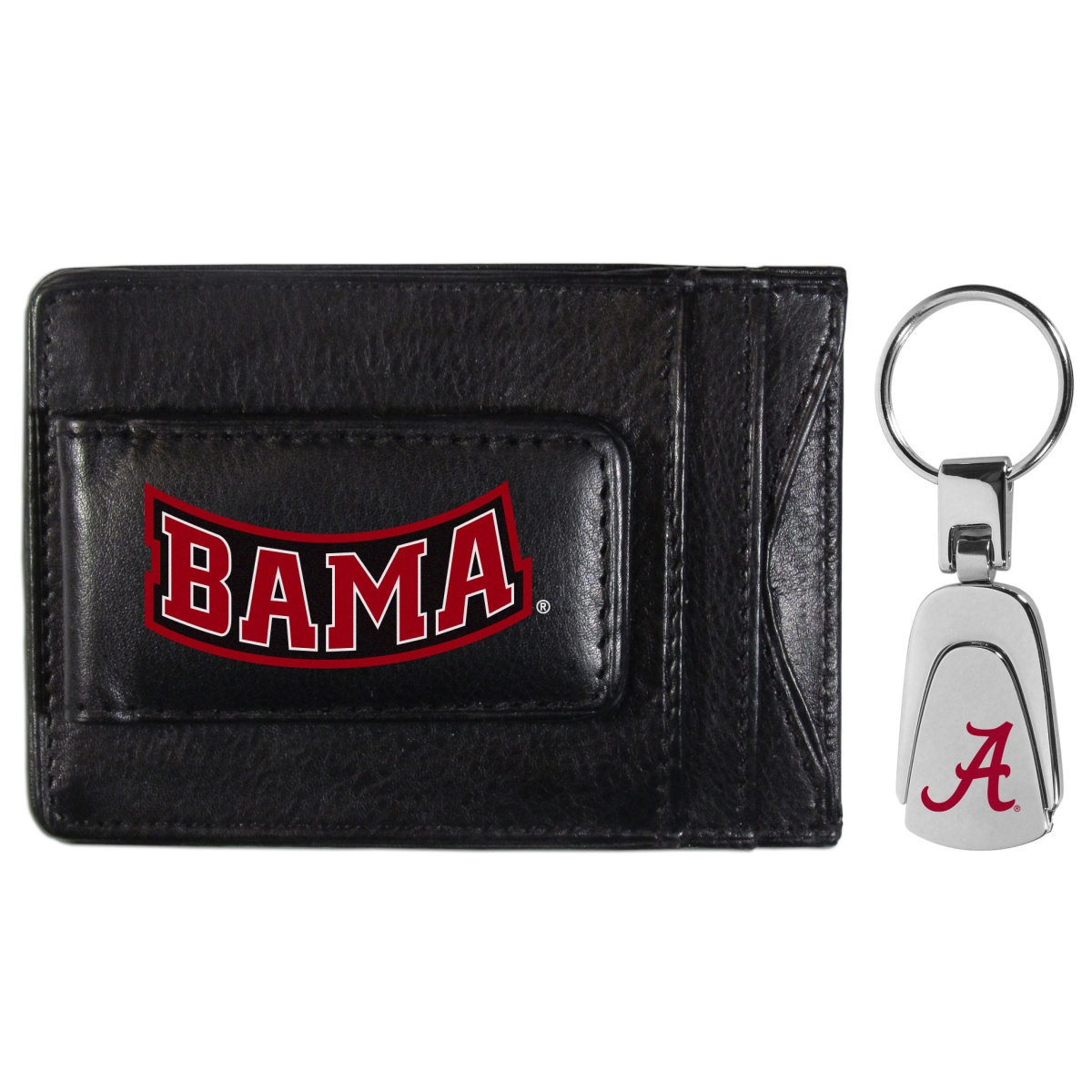 Siskiyou CCCP13KP Unisex NCAA Alabama Crimson Tide Leather Cash & Cardholder & Steel Key Chain - One Size