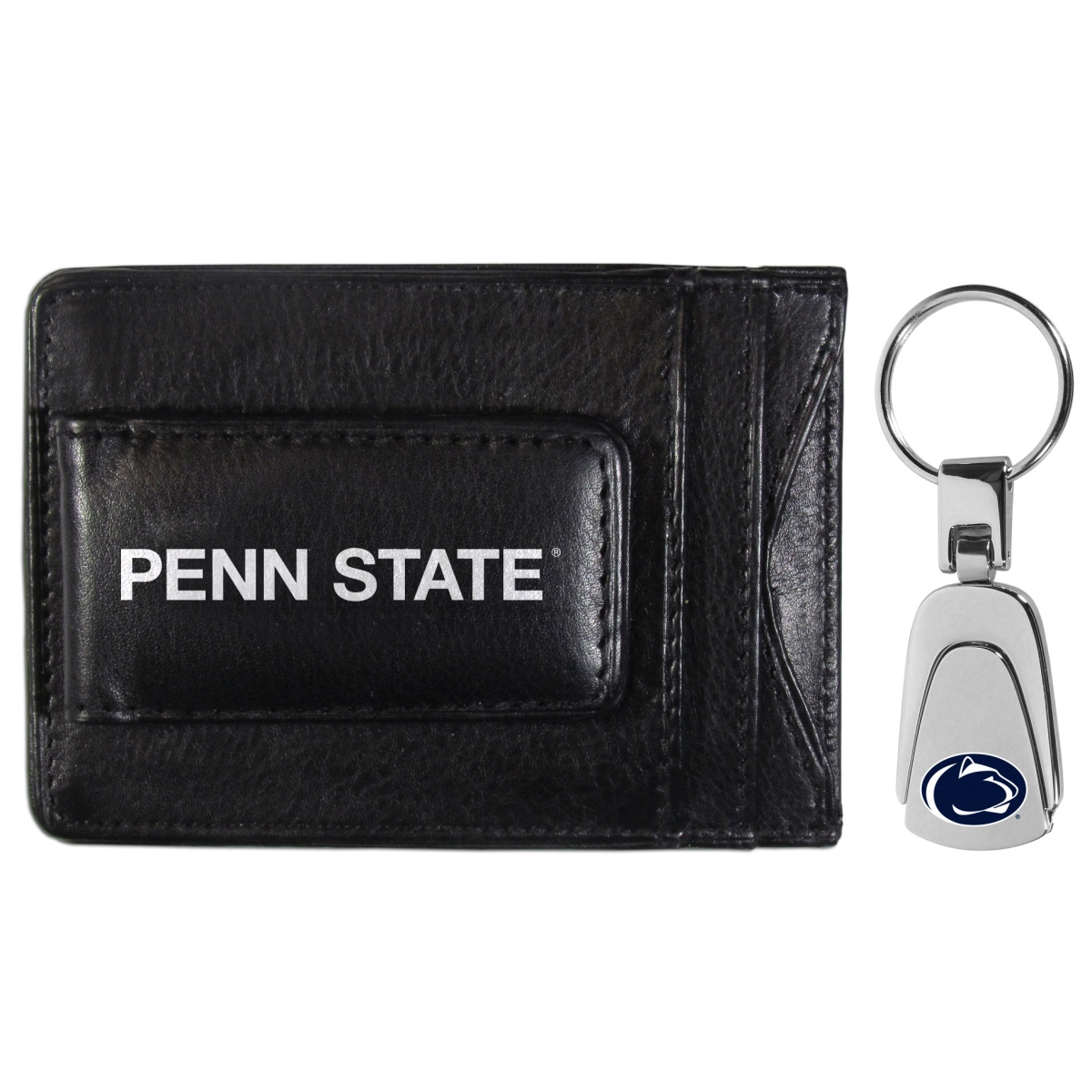 Siskiyou CCCP27KP Unisex NCAA Penn State Nittany Lions Leather Cash & Cardholder & Steel Key Chain - One Size