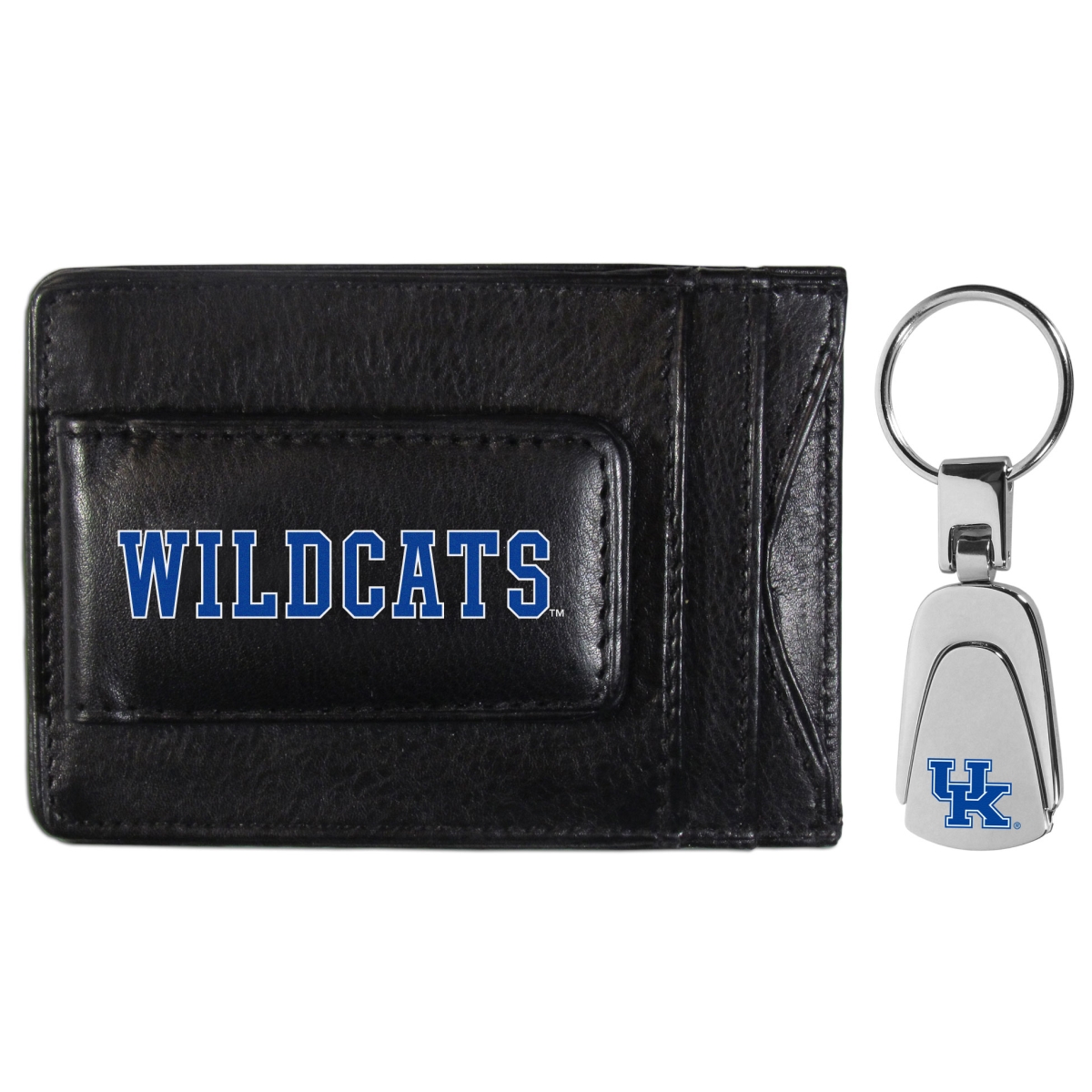 Siskiyou CCCP35KP Unisex NCAA Kentucky Wildcats Leather Cash & Cardholder & Steel Key Chain - One Size