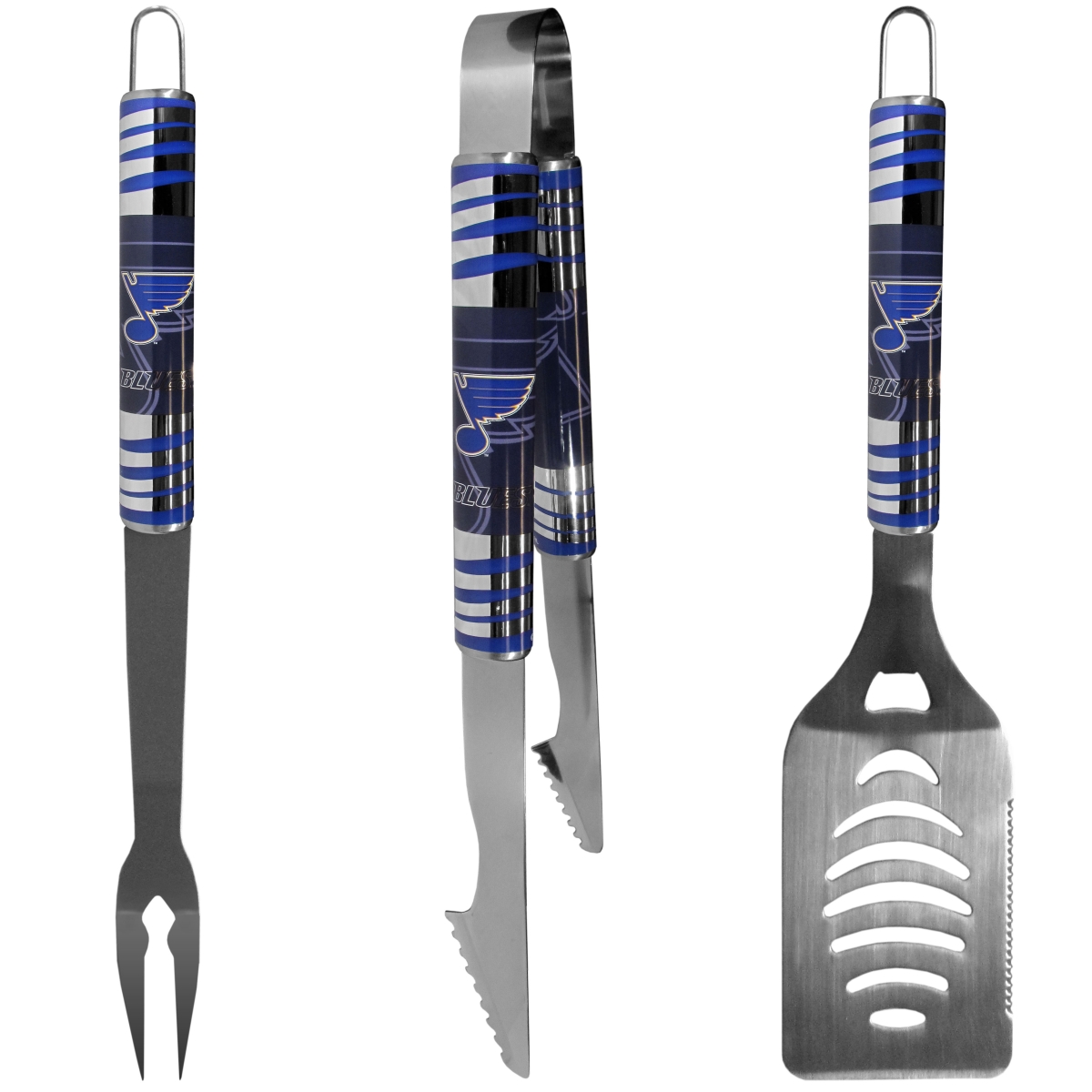 Picture of Siskiyou H3BQ15 Unisex NHL State Louis Blues 3 Piece Tailgater BBQ Set
