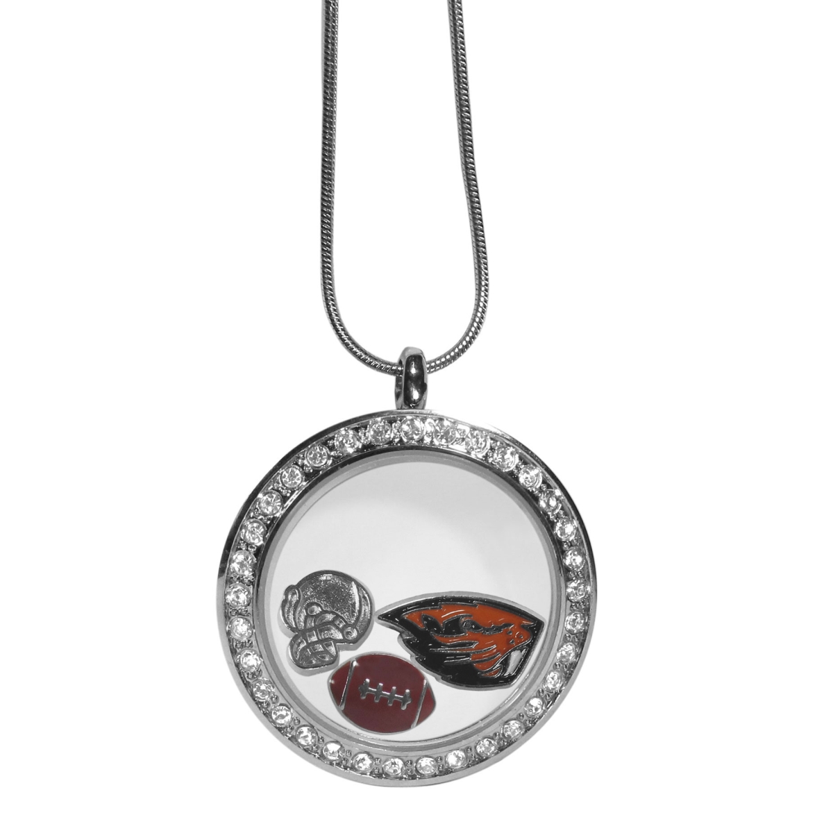 Oregon State Beavers Locket Necklace - Silver - 18in. - Includes 3 Charms