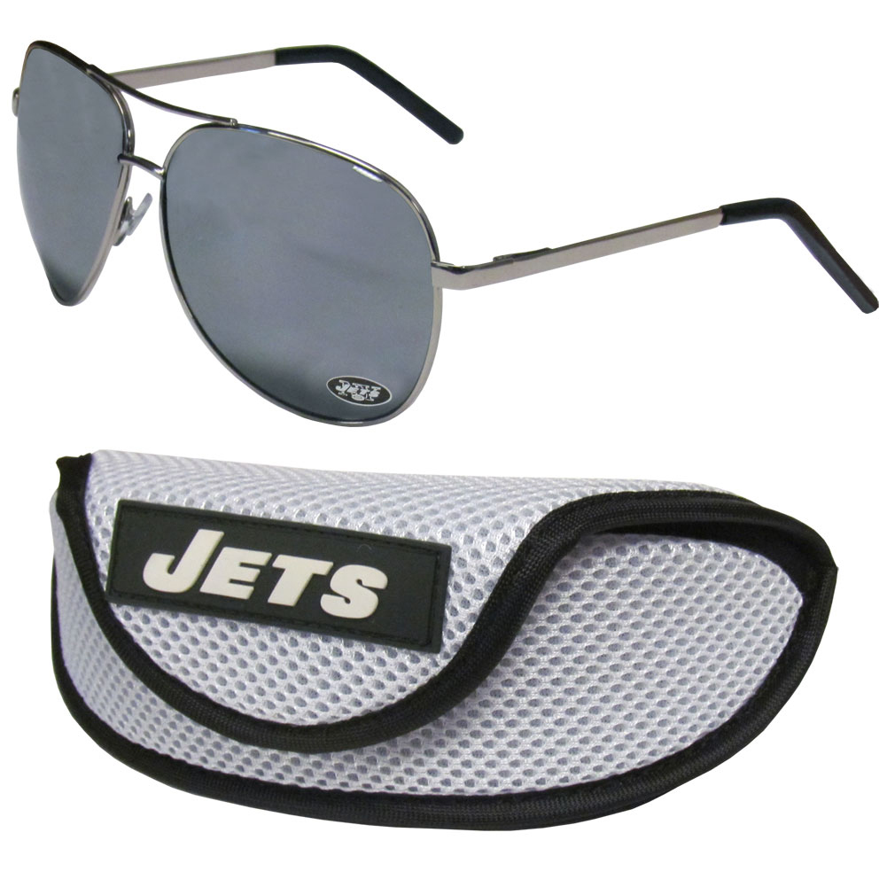 Picture of Siskiyou FASG100SC Unisex NFL New York Jets Aviator Sunglasses & Sports Case - One Size