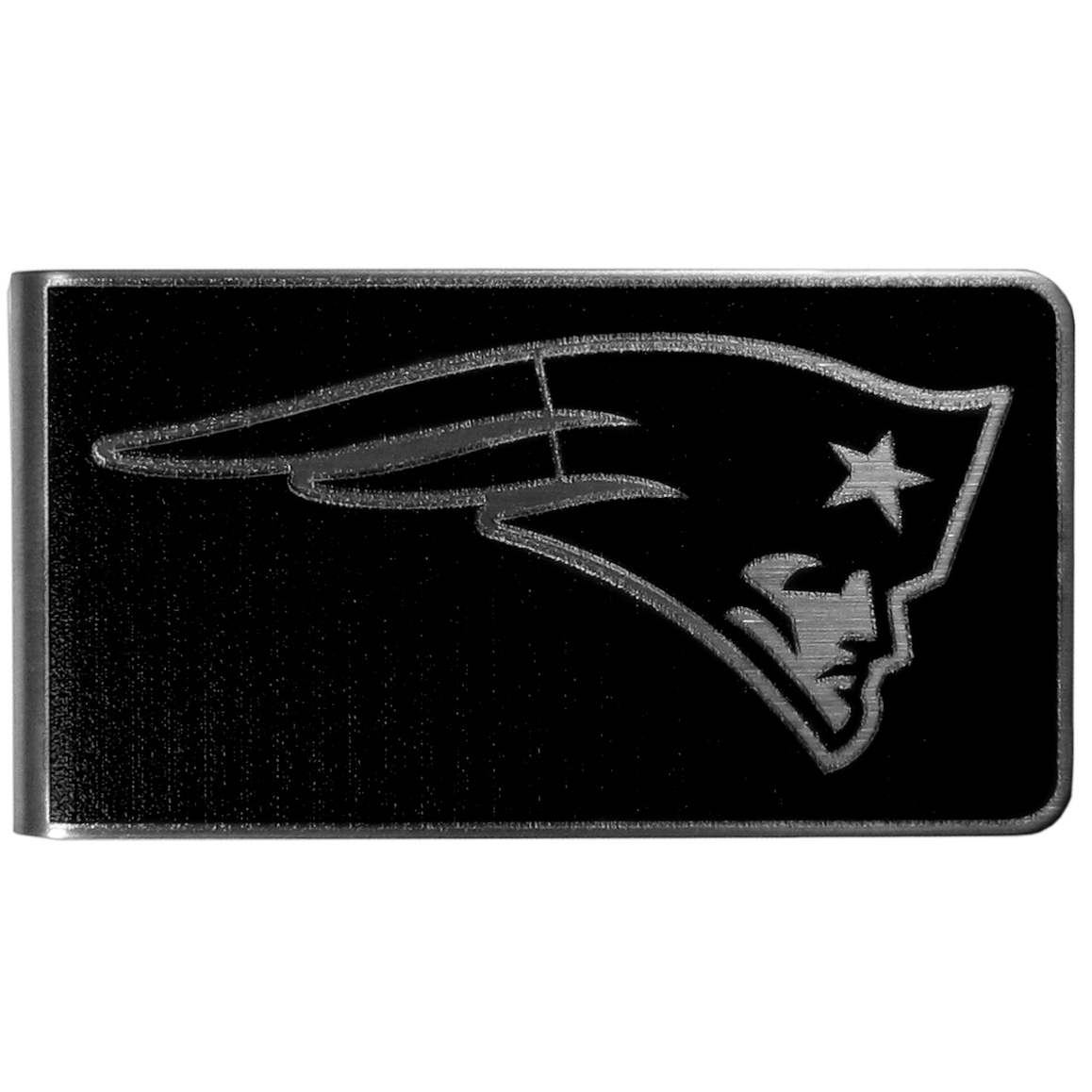 Siskiyou FBKM120 Male NFL New England Patriots Black & Steel Money Clip - One Size