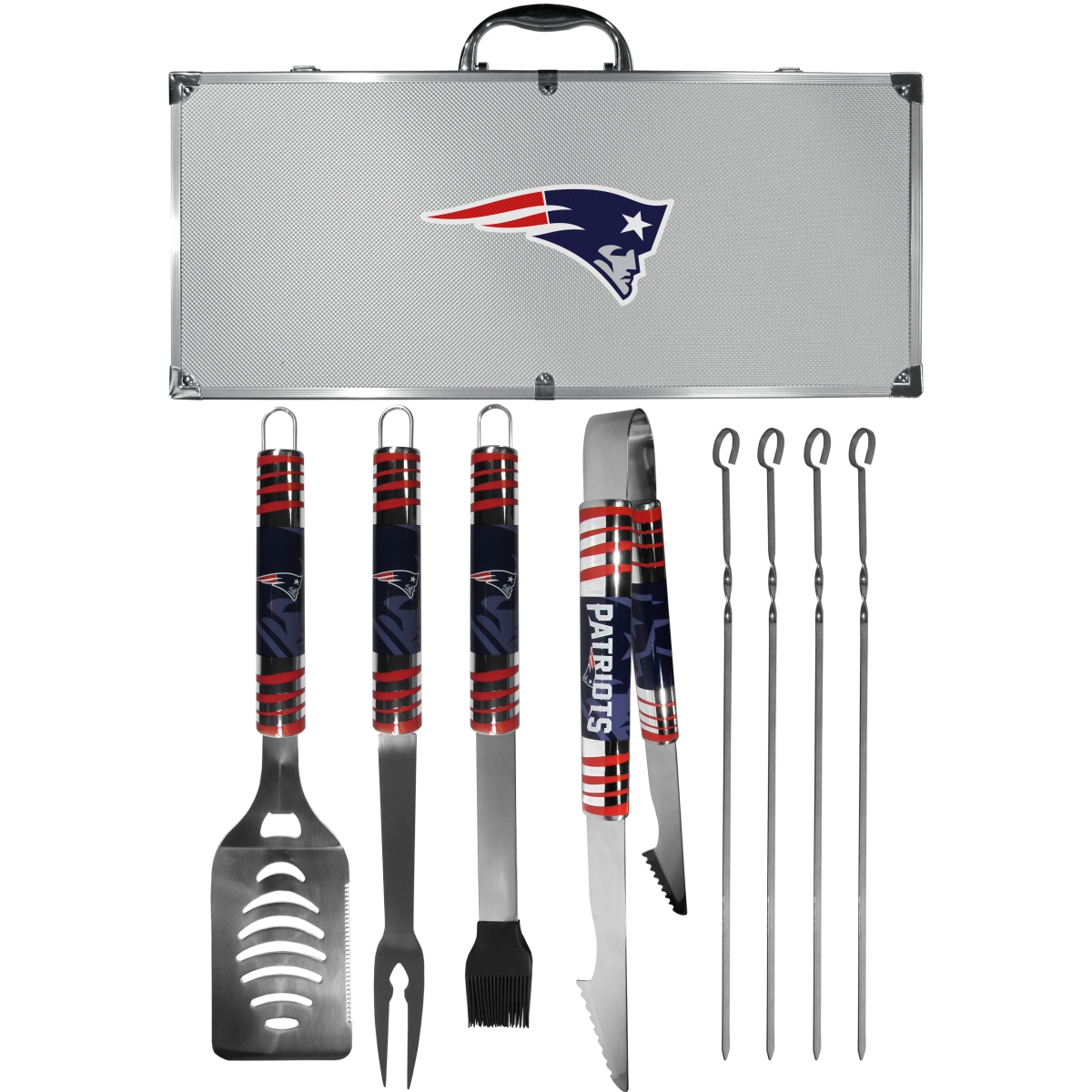 Siskiyou F8BQ120 Unisex NFL New England Patriots 8 Piece Tailgater BBQ Set