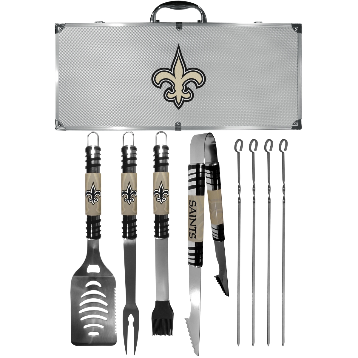 Siskiyou F8BQ150 Unisex NFL New Orleans Saints 8 Piece Tailgater BBQ Set