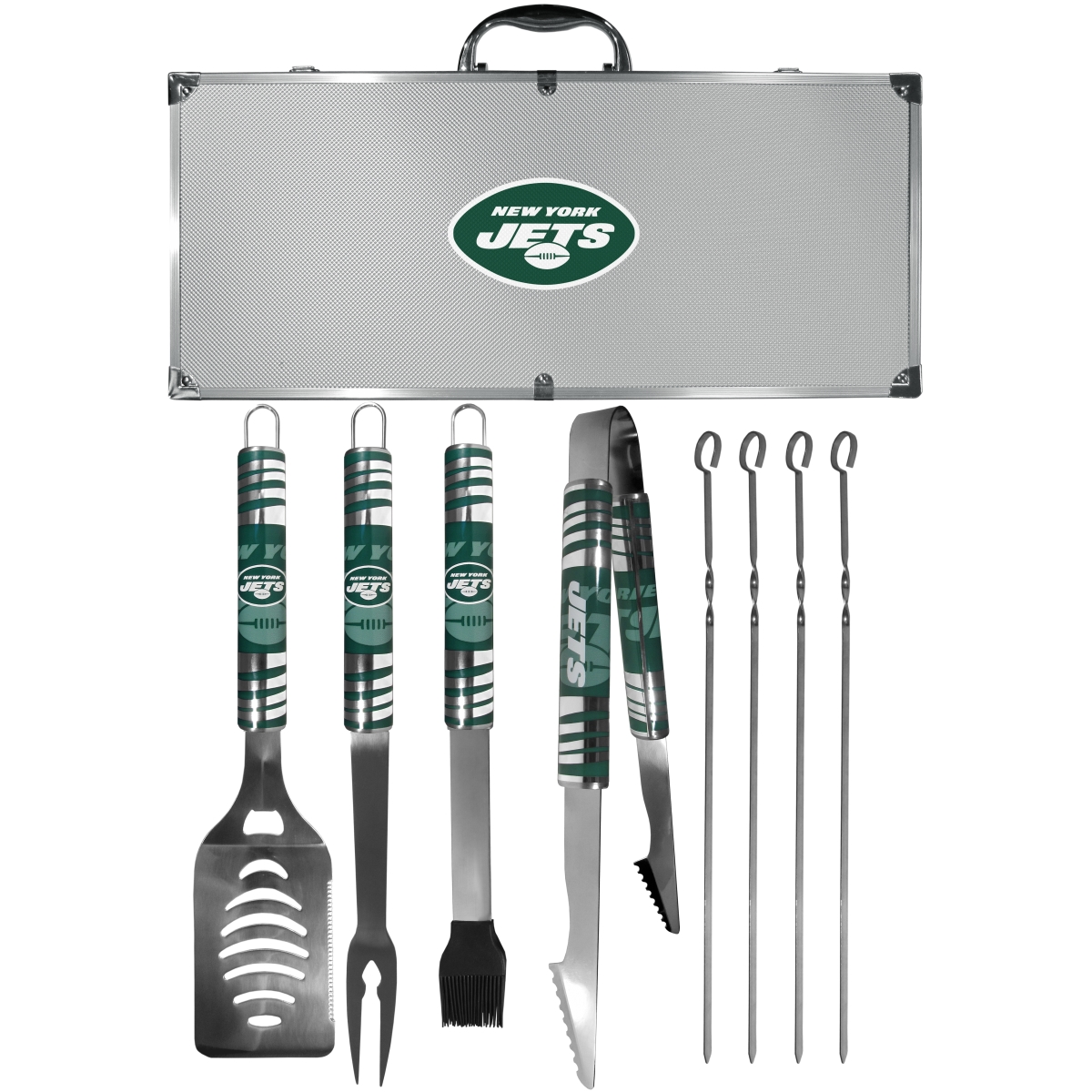 Siskiyou F8BQ100 Unisex NFL New York Jets 8 Piece Tailgater BBQ Set