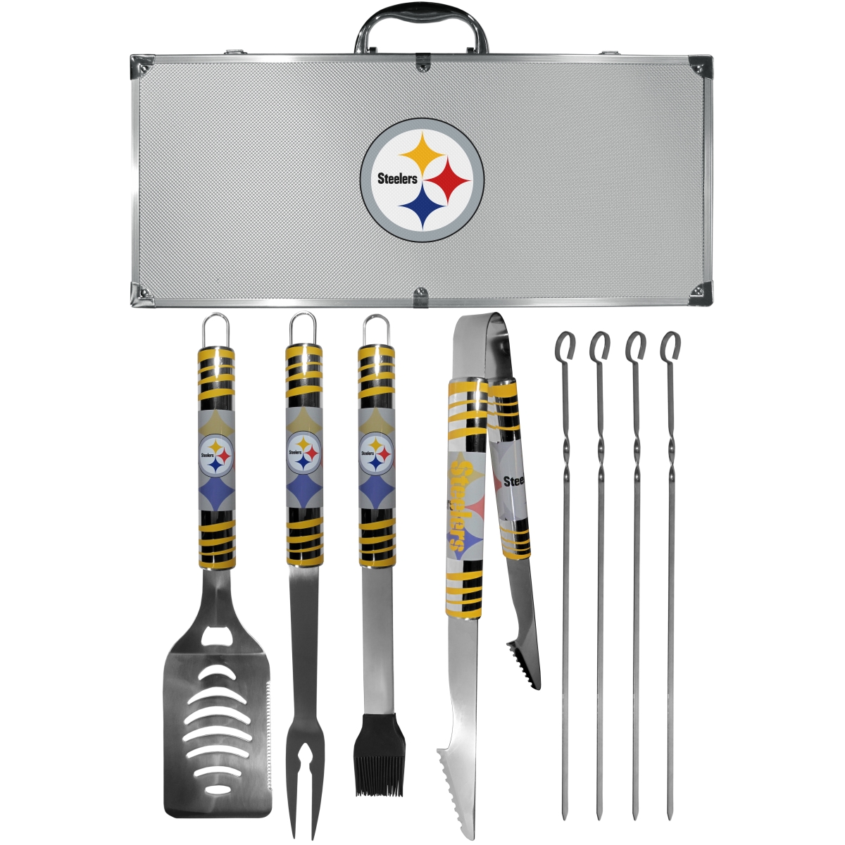 Siskiyou F8BQ160 Unisex NFL Pittsburgh Steelers 8 Piece Tailgater BBQ Set