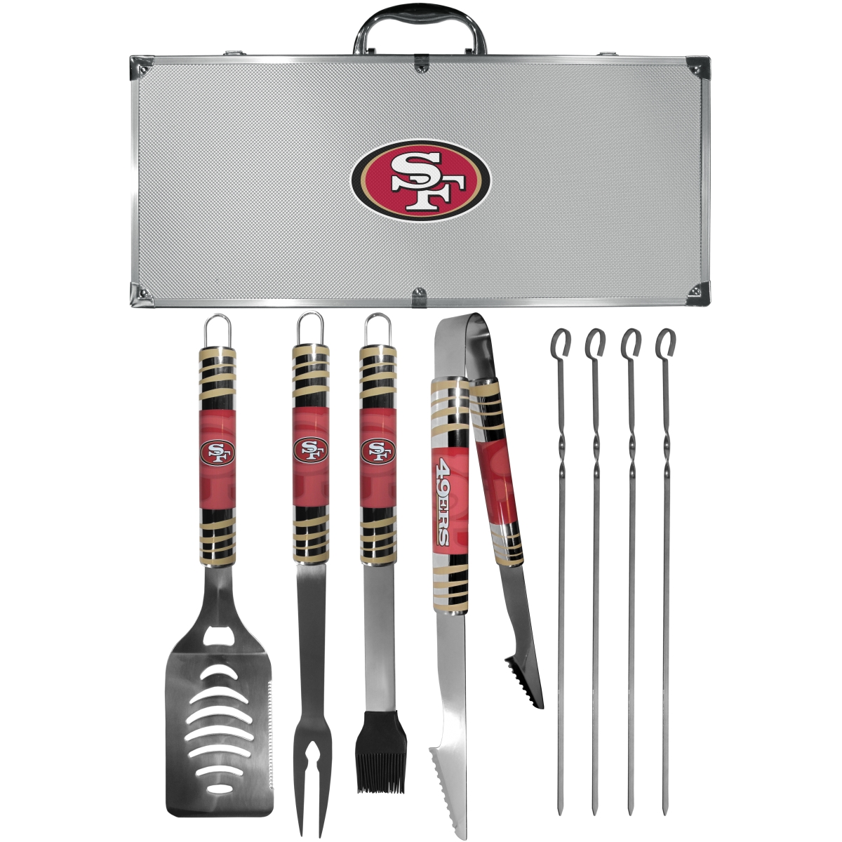 Siskiyou F8BQ075 Unisex NFL San Francisco 49ers 8 Piece Tailgater BBQ Set