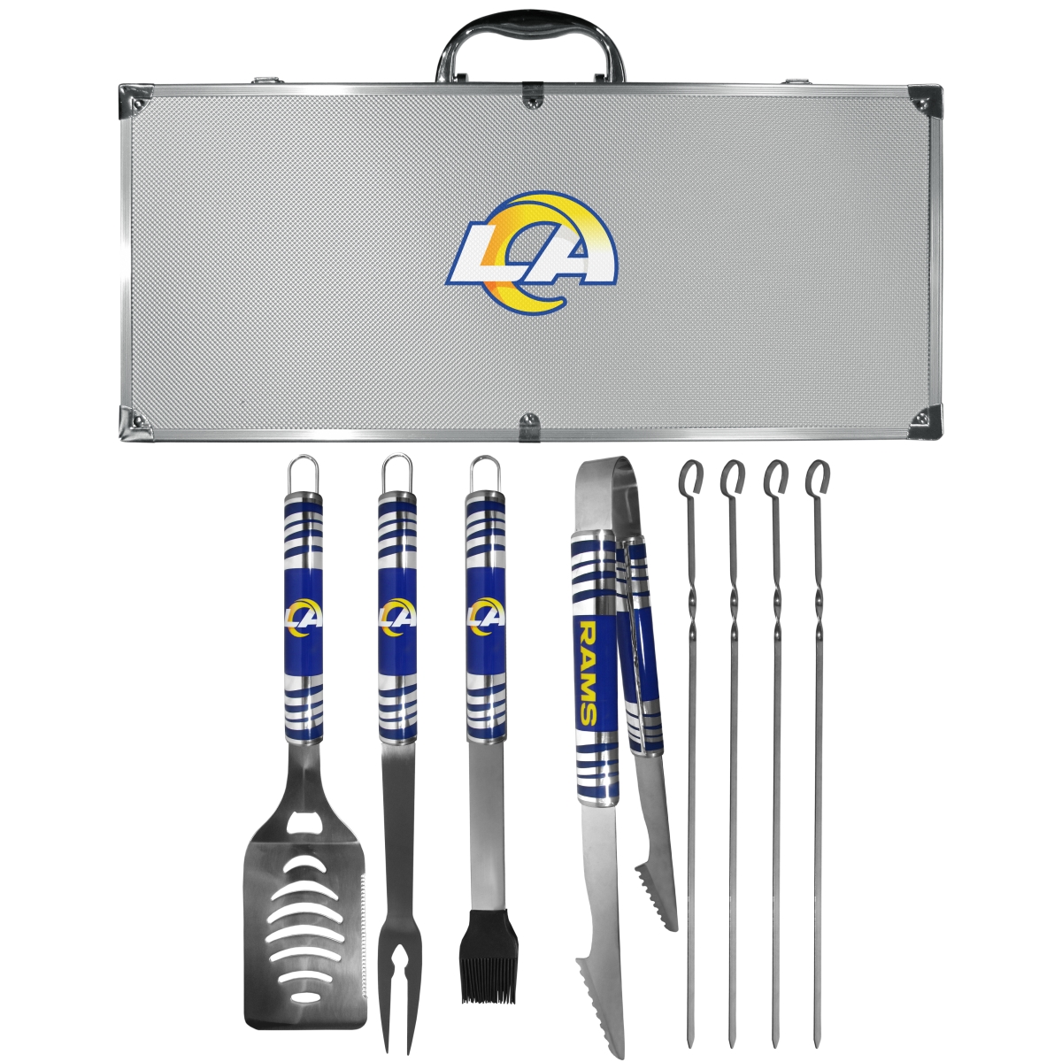 Siskiyou F8BQ130 Unisex NFL Los Angeles Rams 8 Piece Tailgater BBQ Set