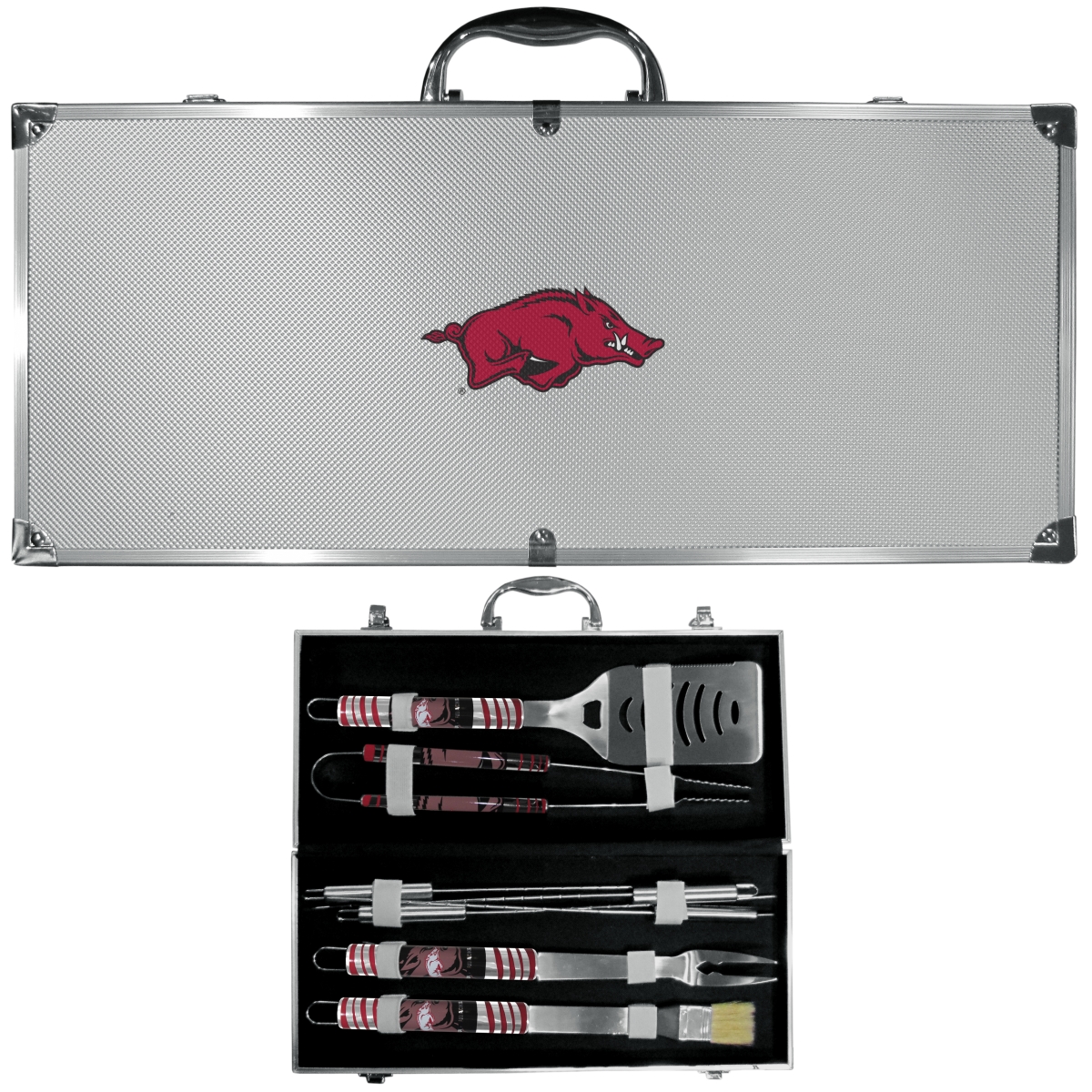 Siskiyou C8BQ12 Unisex NCAA Arkansas Razorbacks 8 Piece Tailgater BBQ Set