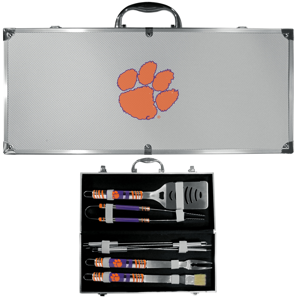 Siskiyou C8BQ69 Unisex NCAA Clemson Tigers 8 Piece Tailgater BBQ Set