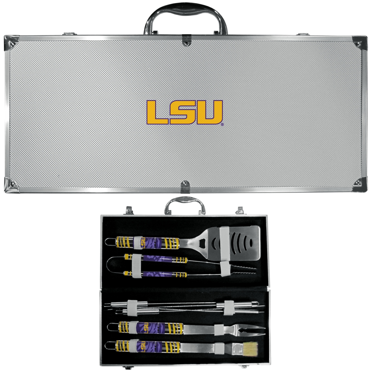 Siskiyou C8BQ43 Unisex NCAA LSU Tigers 8 Piece Tailgater BBQ Set