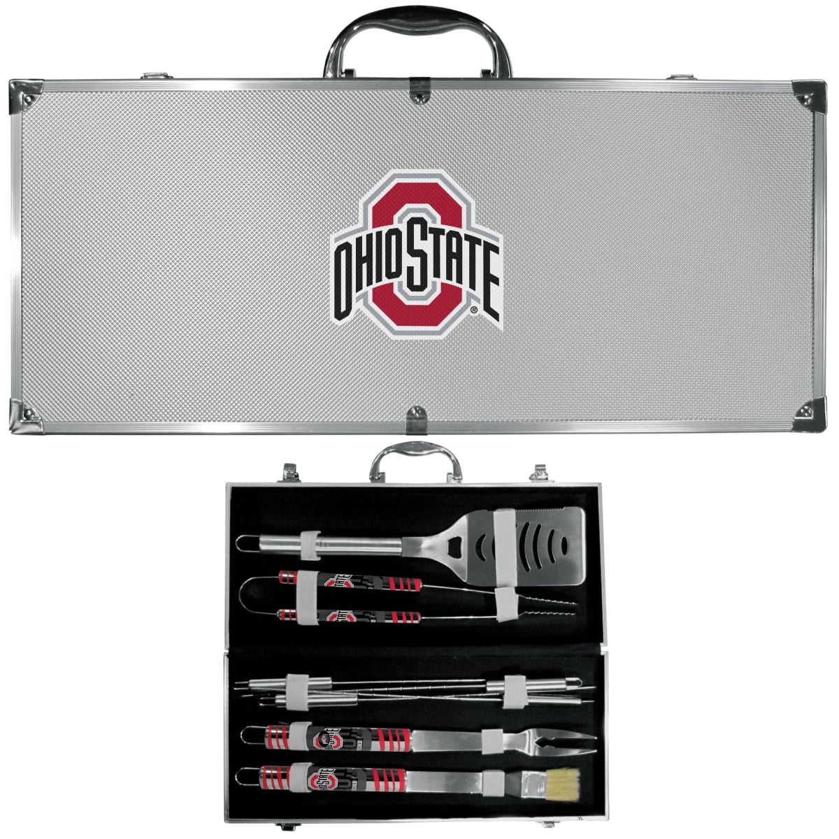 Siskiyou C8BQ38 Unisex NCAA Ohio State Buckeyes 8 Piece Tailgater BBQ Set