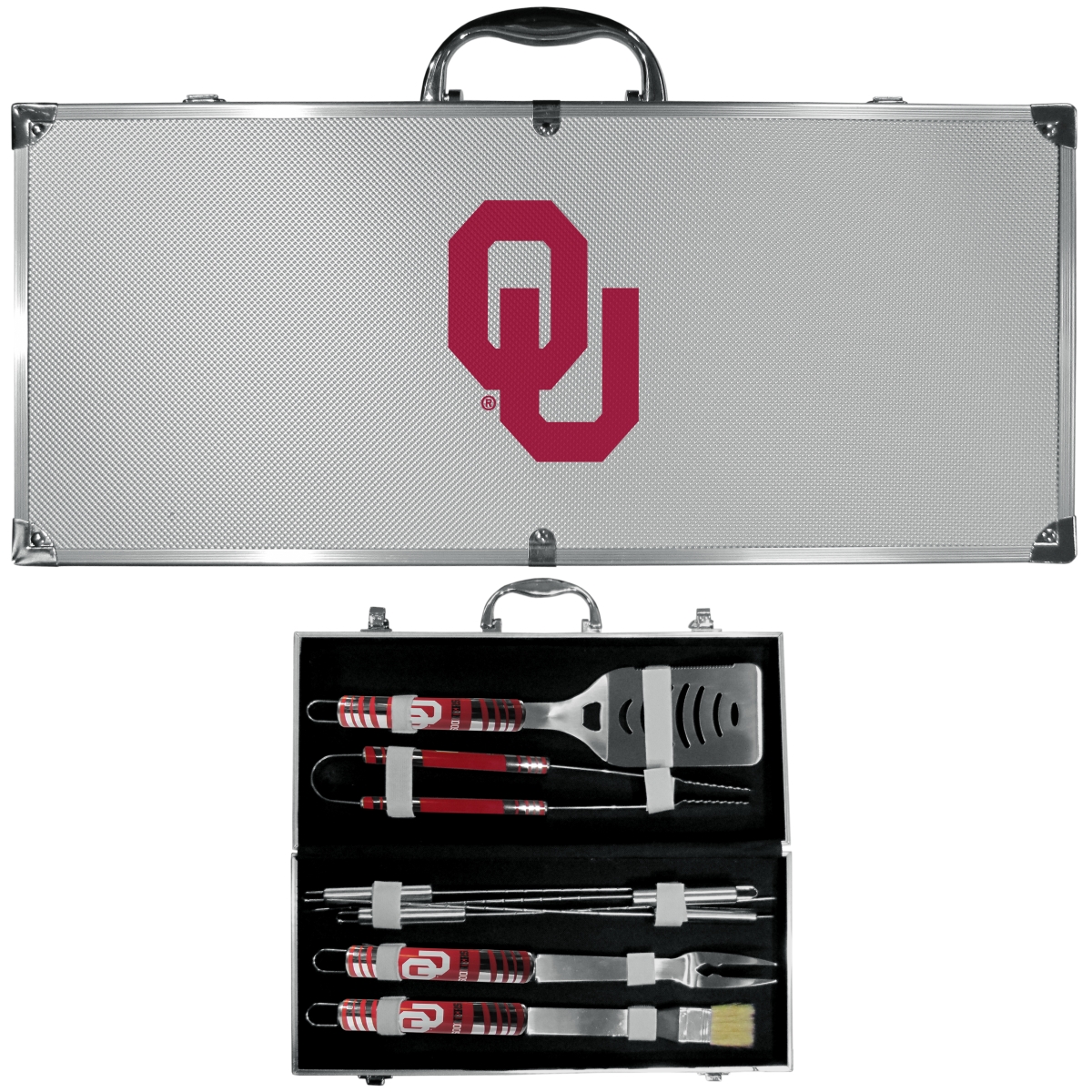 Siskiyou C8BQ48 Unisex NCAA Oklahoma Sooners 8 Piece Tailgater BBQ Set